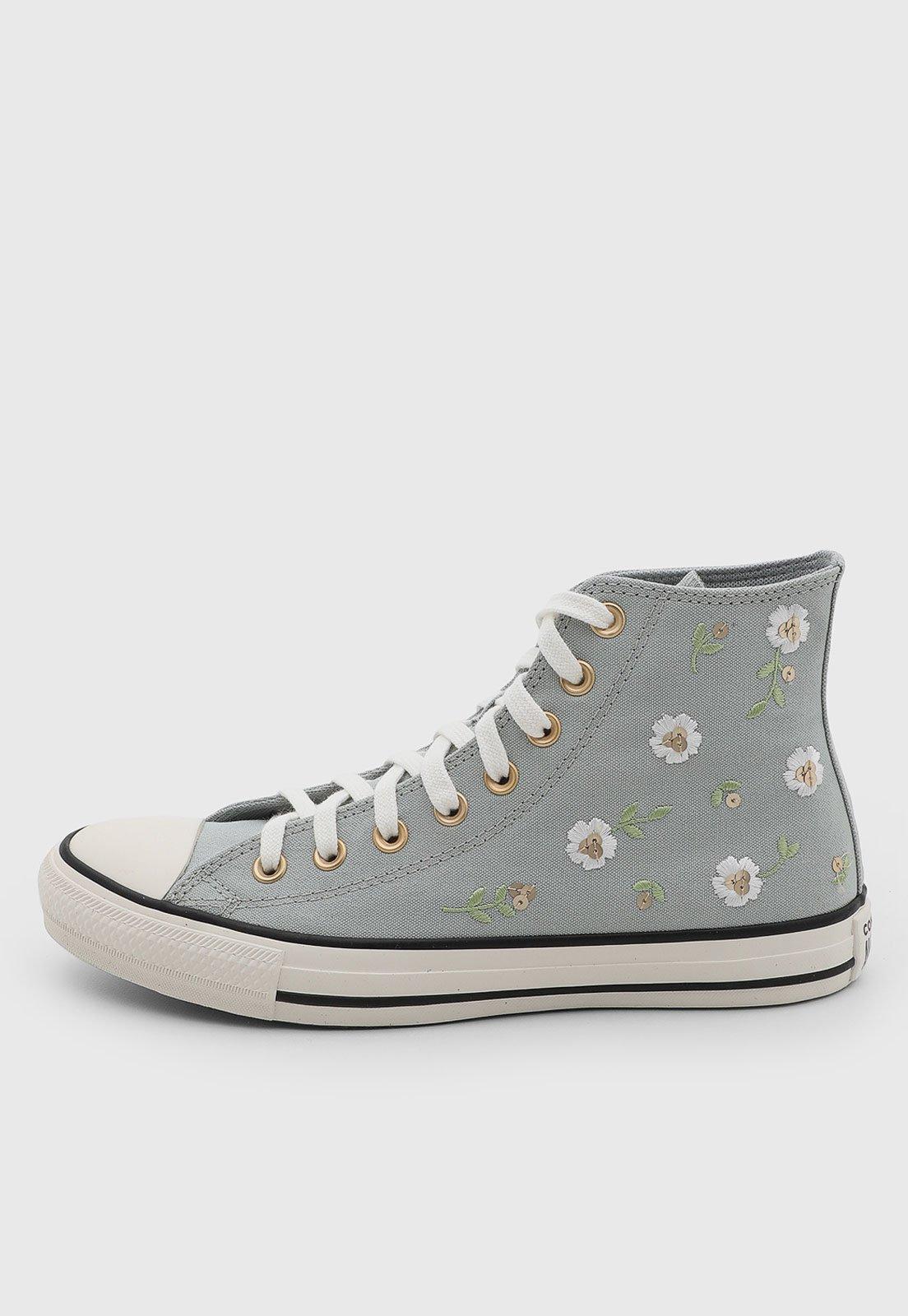 Tênis Feminino Converse Chuck Taylor All Star Bordado Floral Verde
