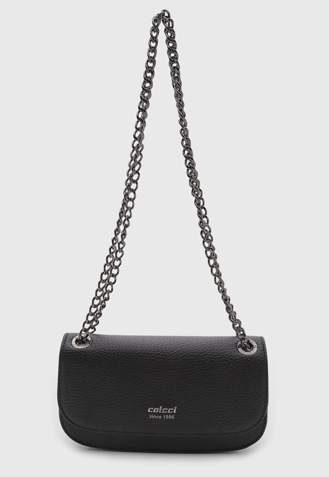 Bolsa Feminina Colcci Retangular Alça Corrente Preta