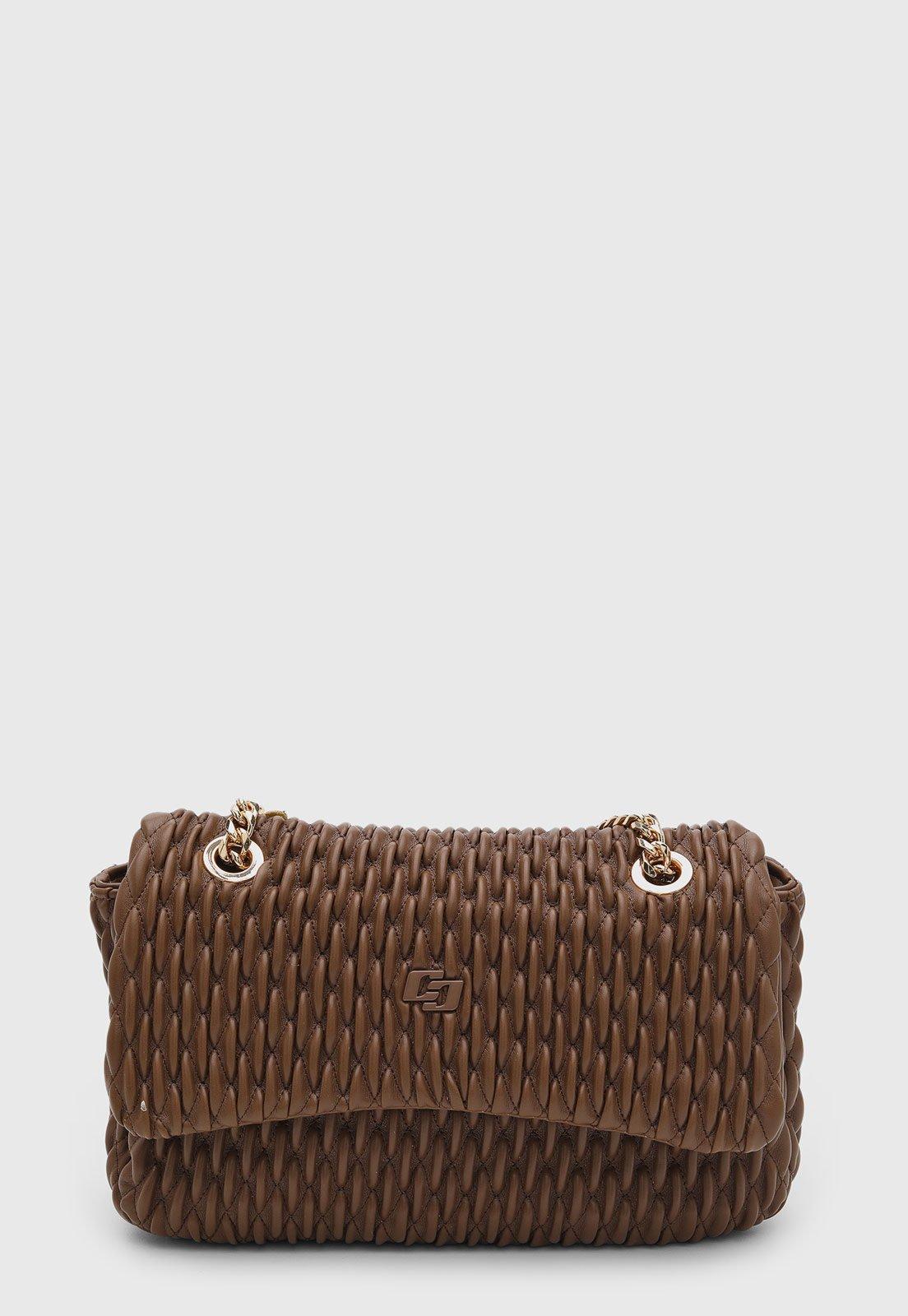 Bolsa Feminina Colcci Texturizada Alça Corrente Marrom