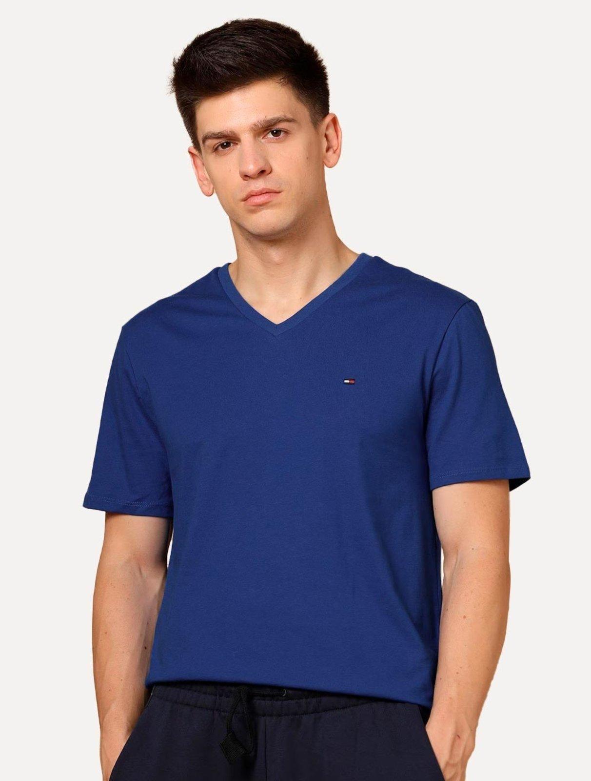 Camiseta Tommy Hilfiger Masculina Essential V-Neck Azul Royal