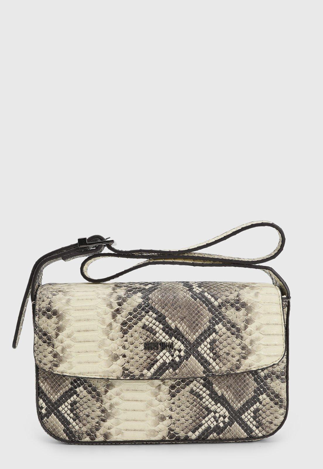 Bolsa Feminina Santa Lolla Animal Print Bege e Preta