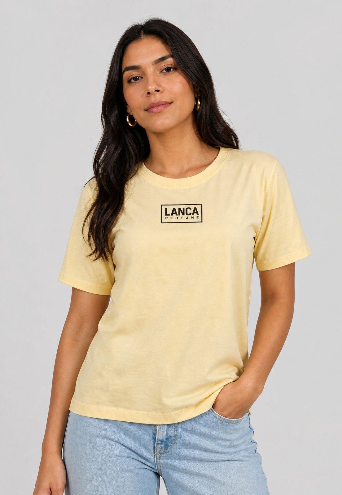 Camiseta Feminina Lança Perfume Logo Amarelo