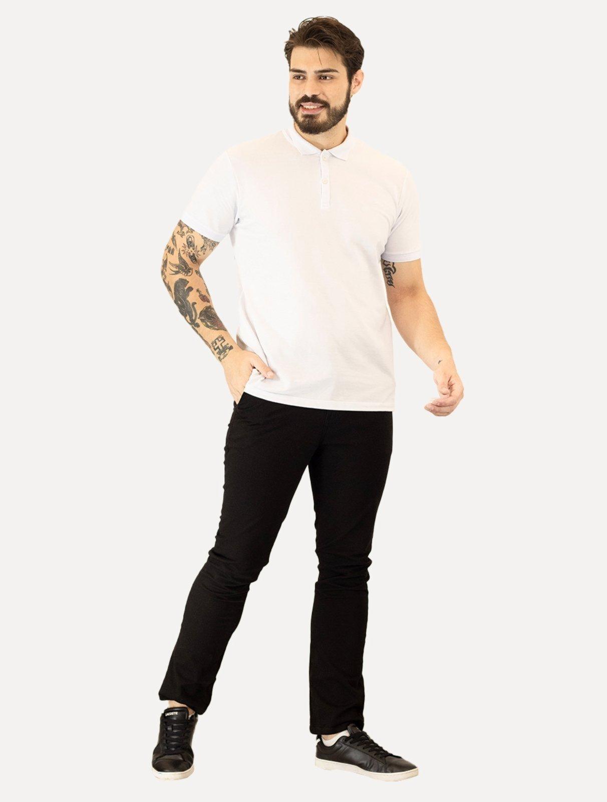 Polo Aramis Masculina Piquet Basic Mono Branca