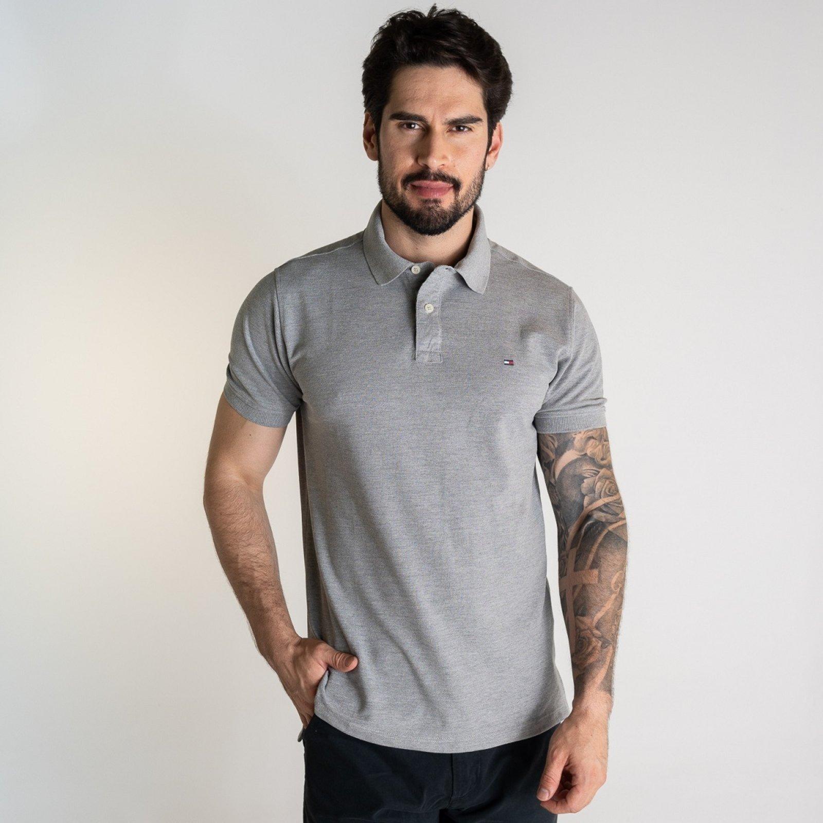 Camisa Polo Tommy Hilfiger Cinza