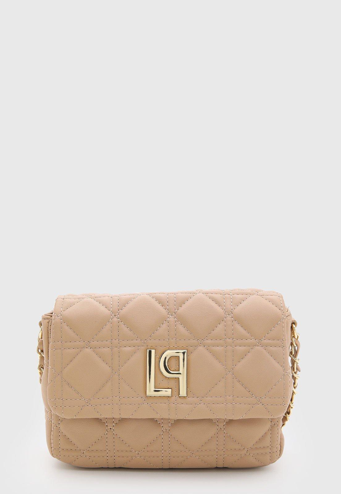 Bolsa Feminina Lança Perfume Matelassê Alça Corrente Nude