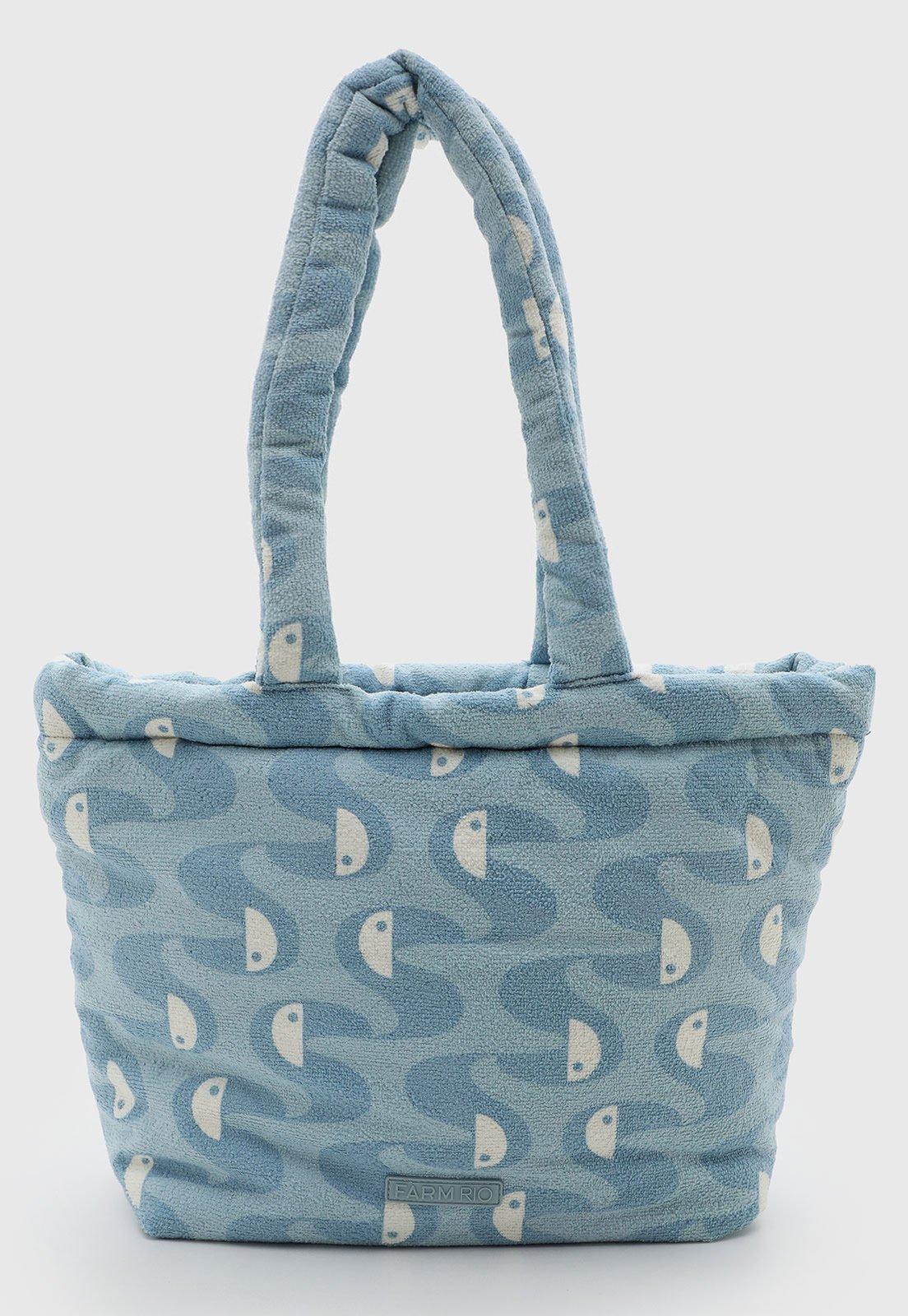 Bolsa Grande FARM Estampada Azul