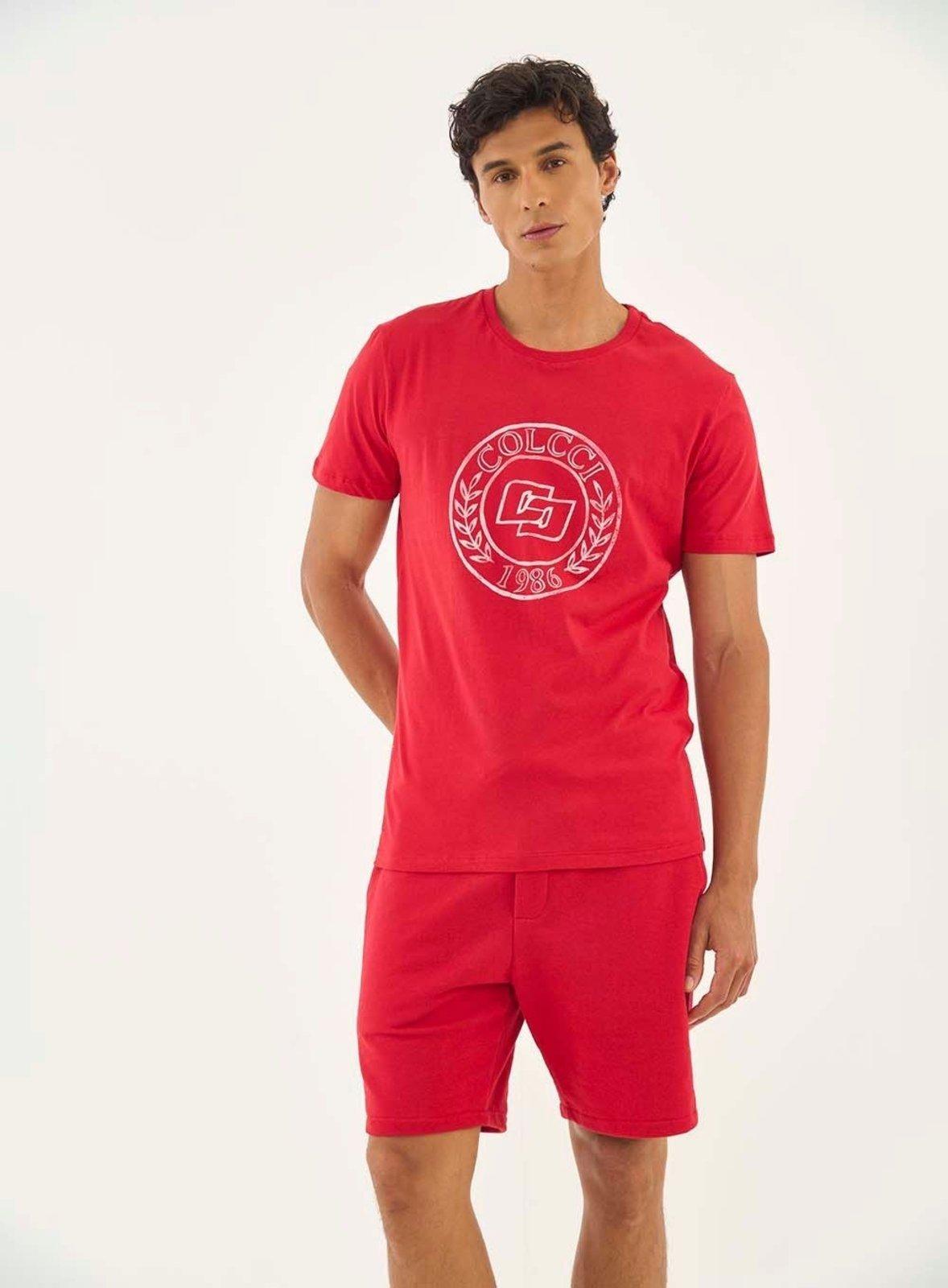 Camiseta Slim Com Estampa Colcci Vermelho Temper