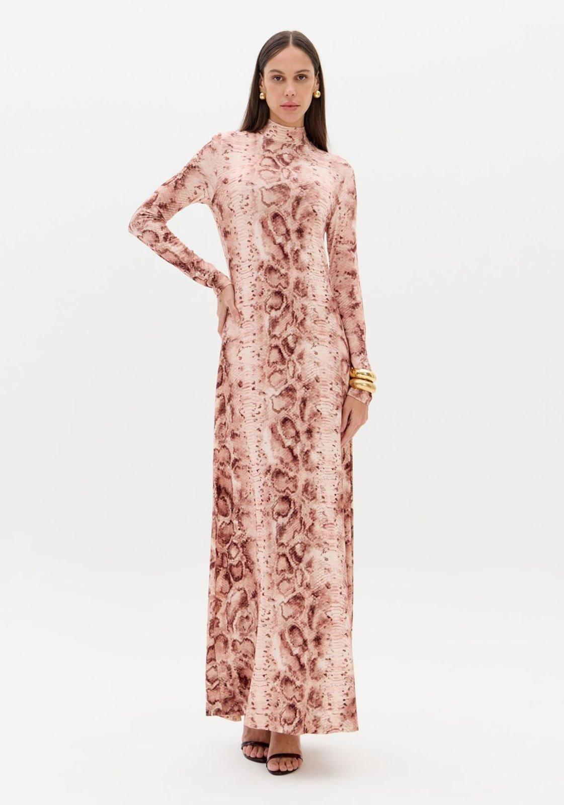 Vestido De Manga Longa Estampado Lança Perfume