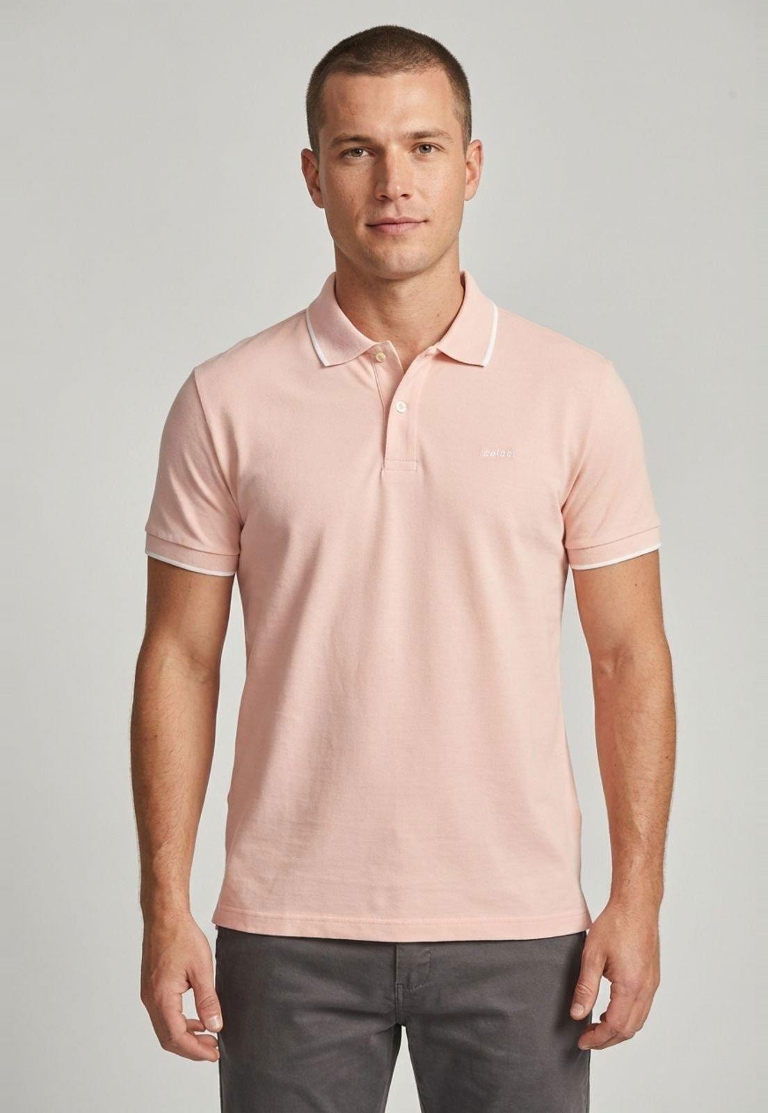 Polo Masculina Colcci Gola Clássica Rosa
