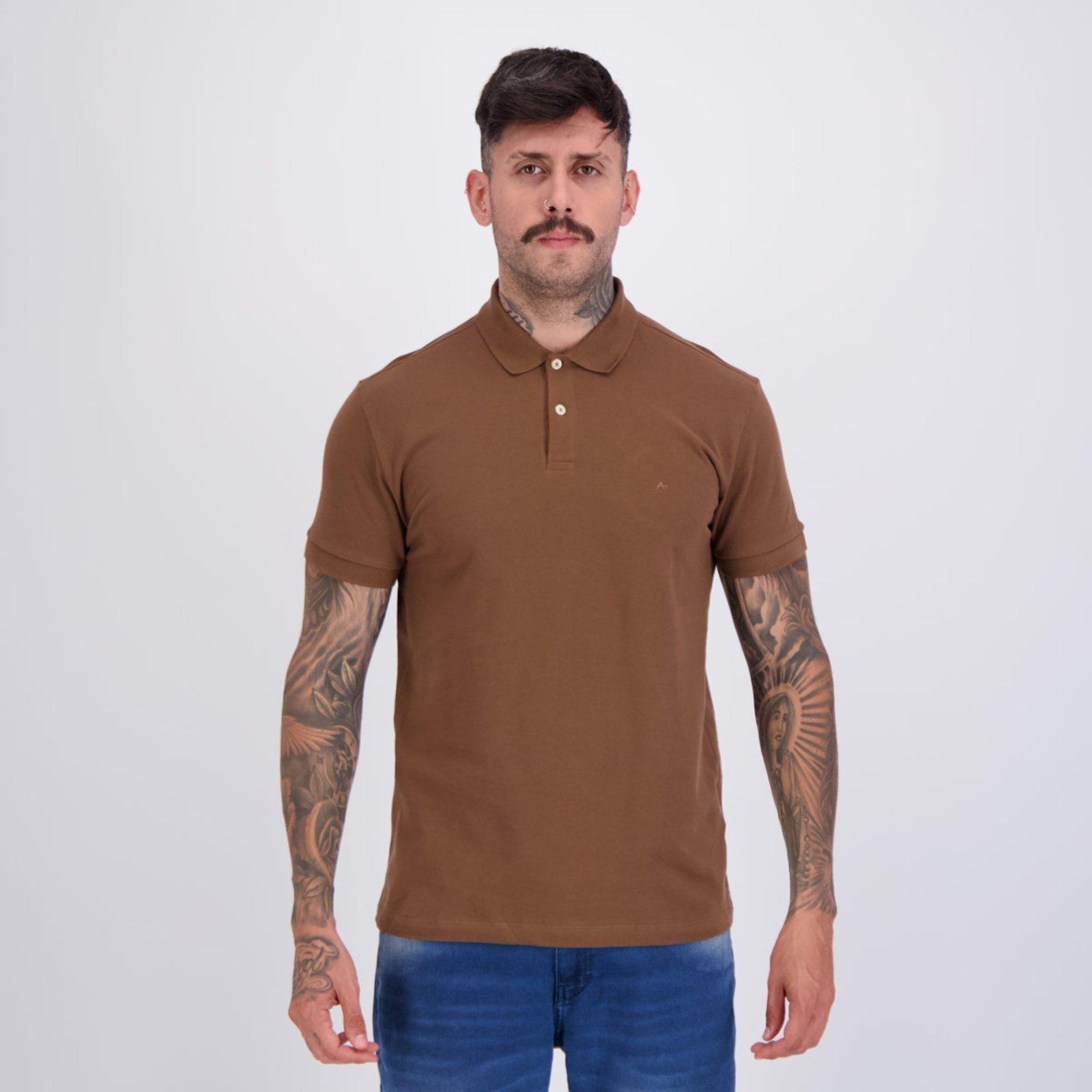 Polo Aramis Basica Piquet Marrom