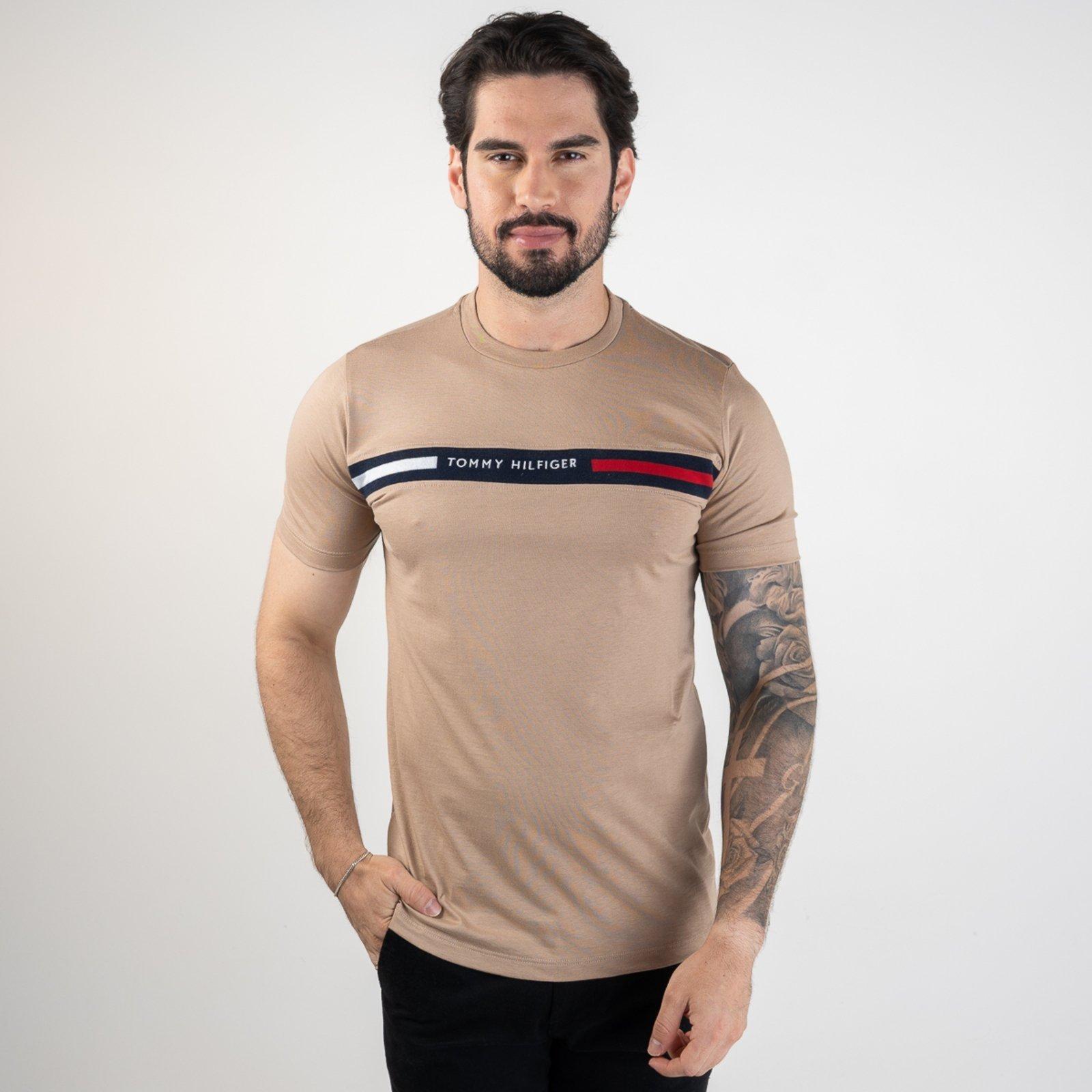 Camiseta Tommy Hilfiger Bordado Khaki