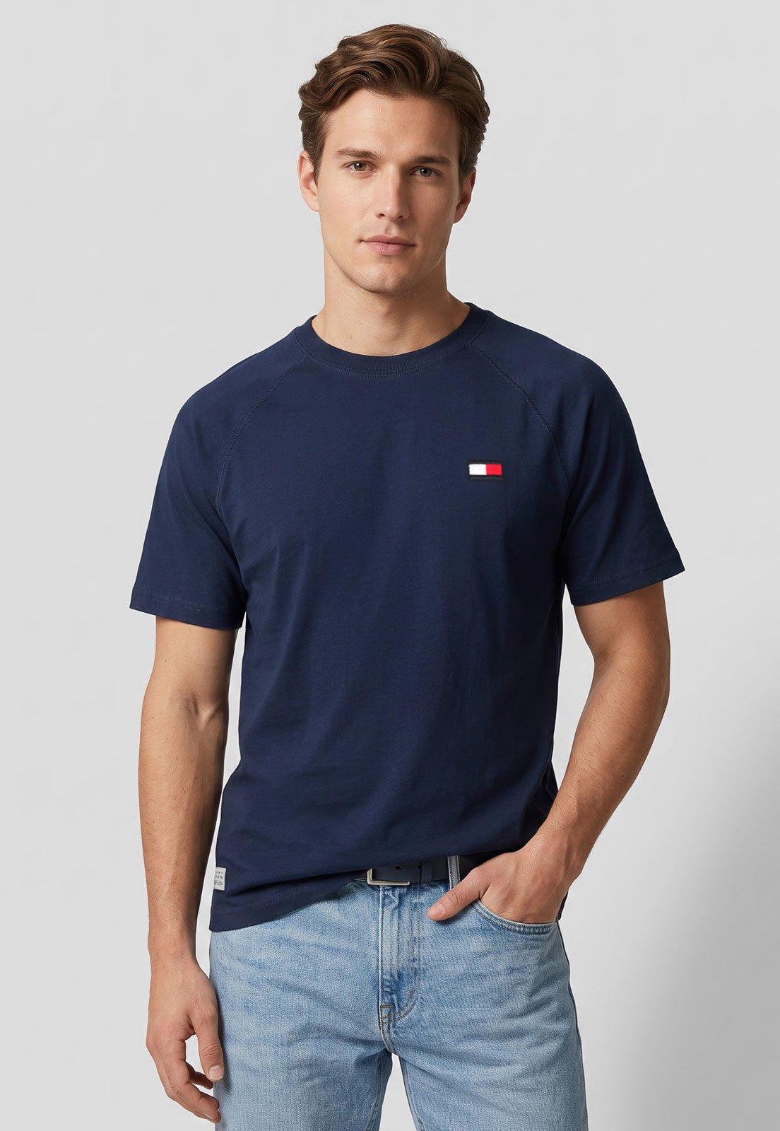 Camiseta Masculina Tommy Hilfiger Logo Azul Marinho