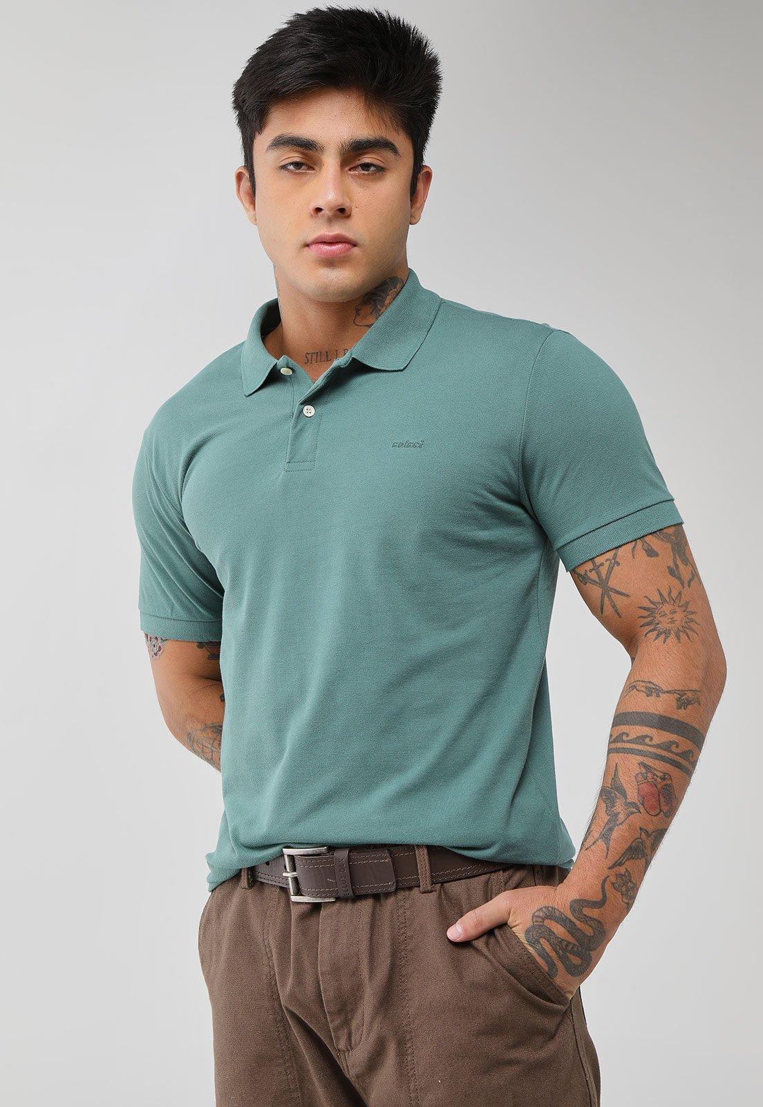 Polo Masculina Colcci Gola Tradicional Verde