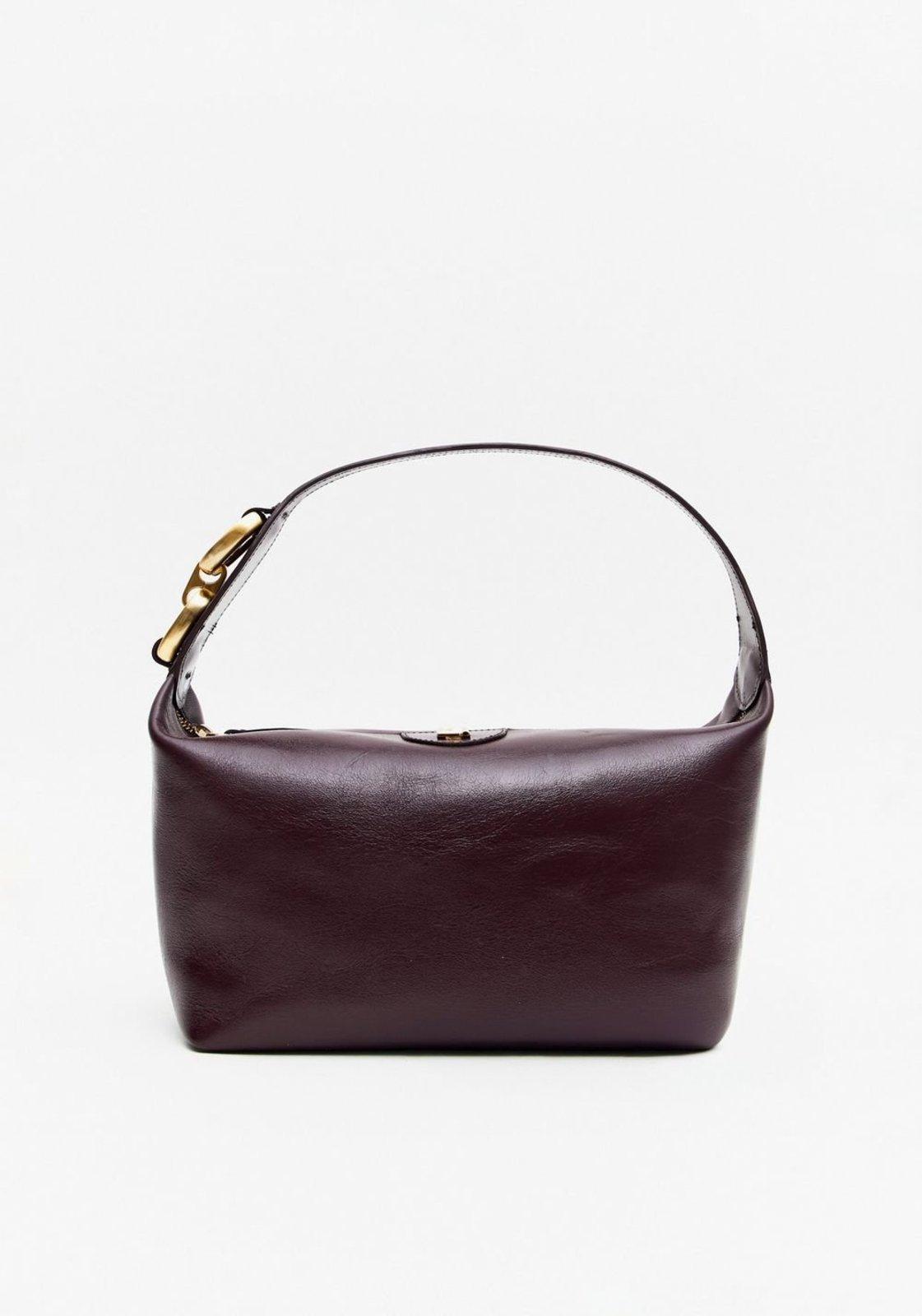 Bolsa Shoulder De Couro Com Enfeite Lança Perfume
