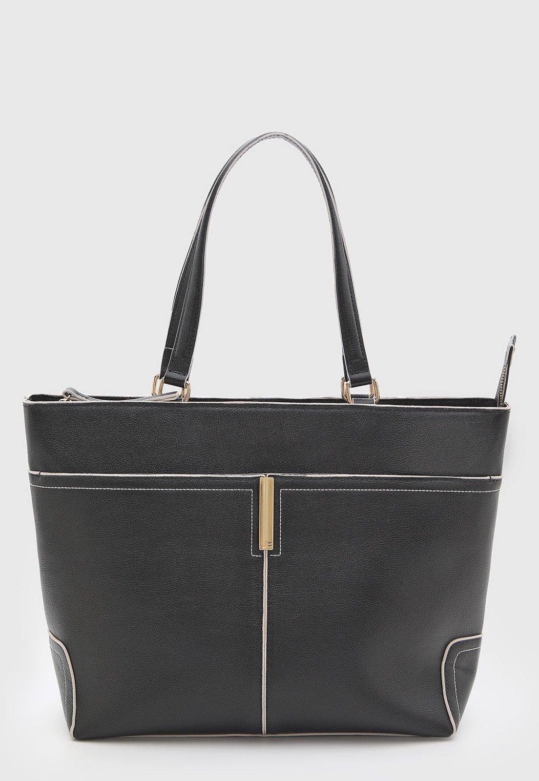 Bolsa Jorge Bischoff Couro Preta