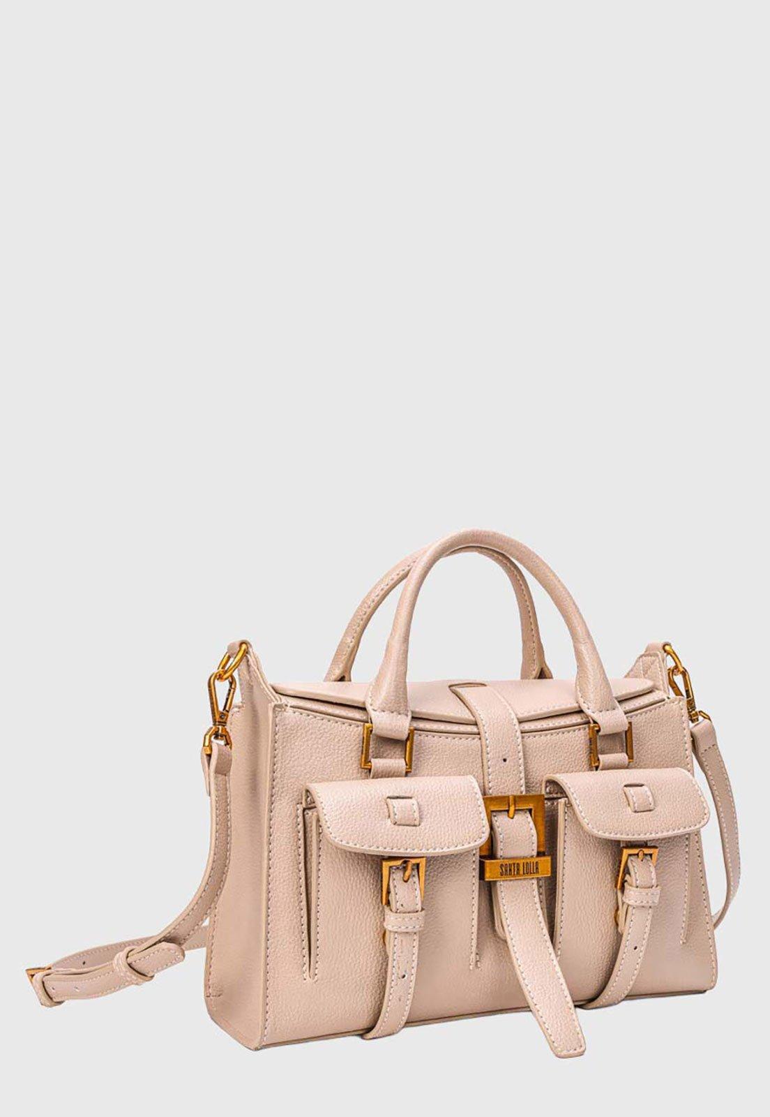 Bolsa Feminina Santa Lolla Grande Alça Dupla Bege