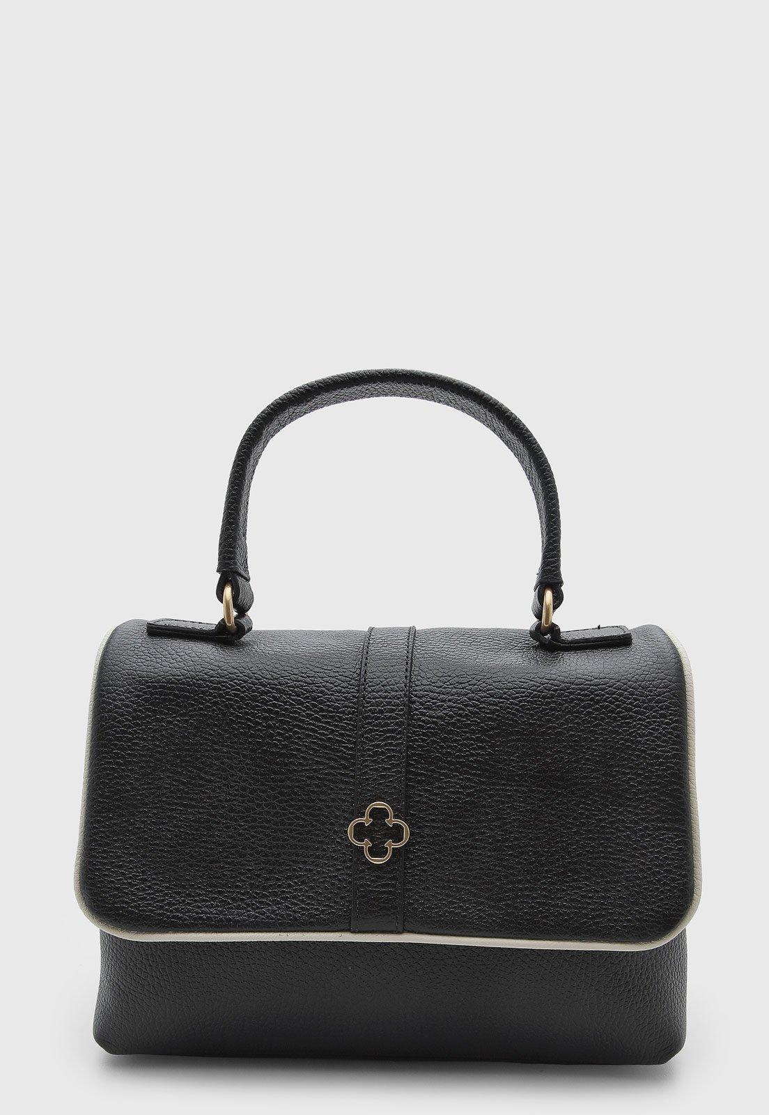 Bolsa Feminina Capodarte Estruturada Couro Preta