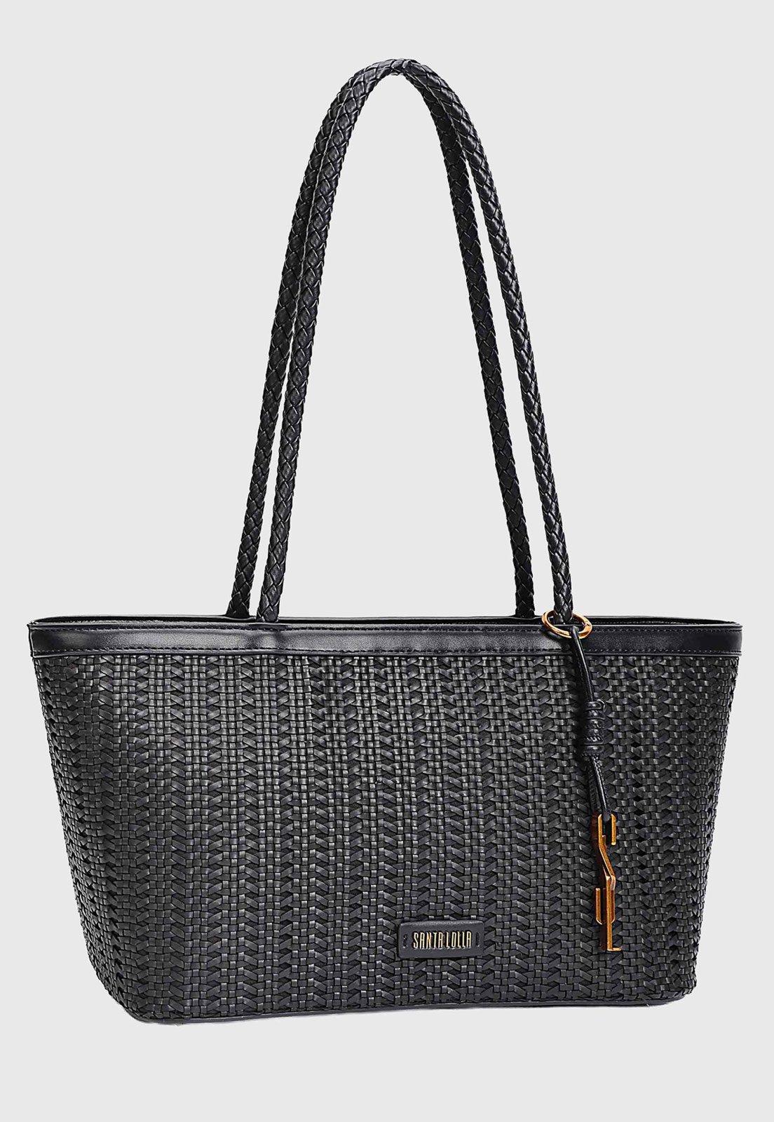 Bolsa Feminina Santa Lolla Trançada Preta