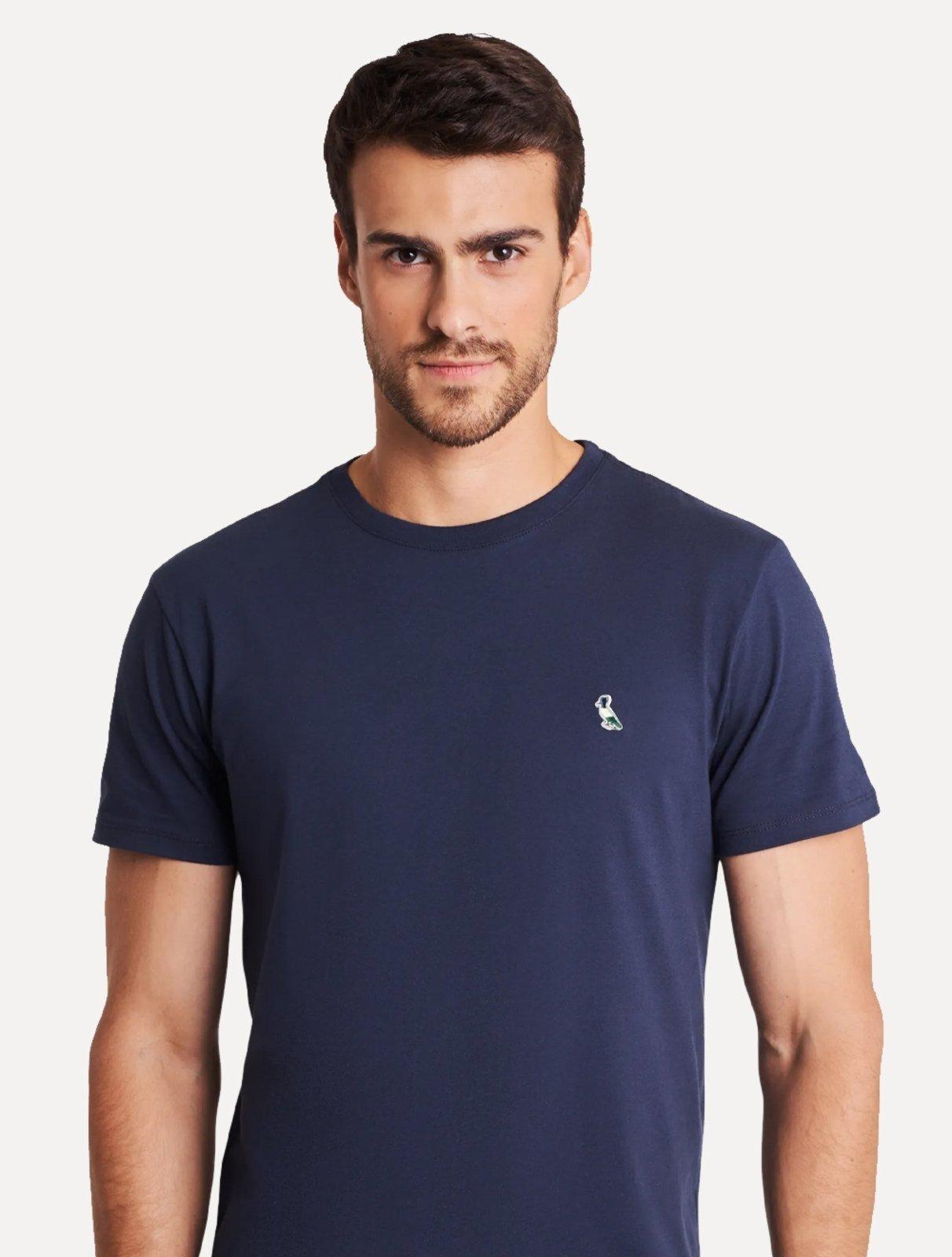 Camiseta Reserva Masculina Regular Patch Tricolor Azul Marinho