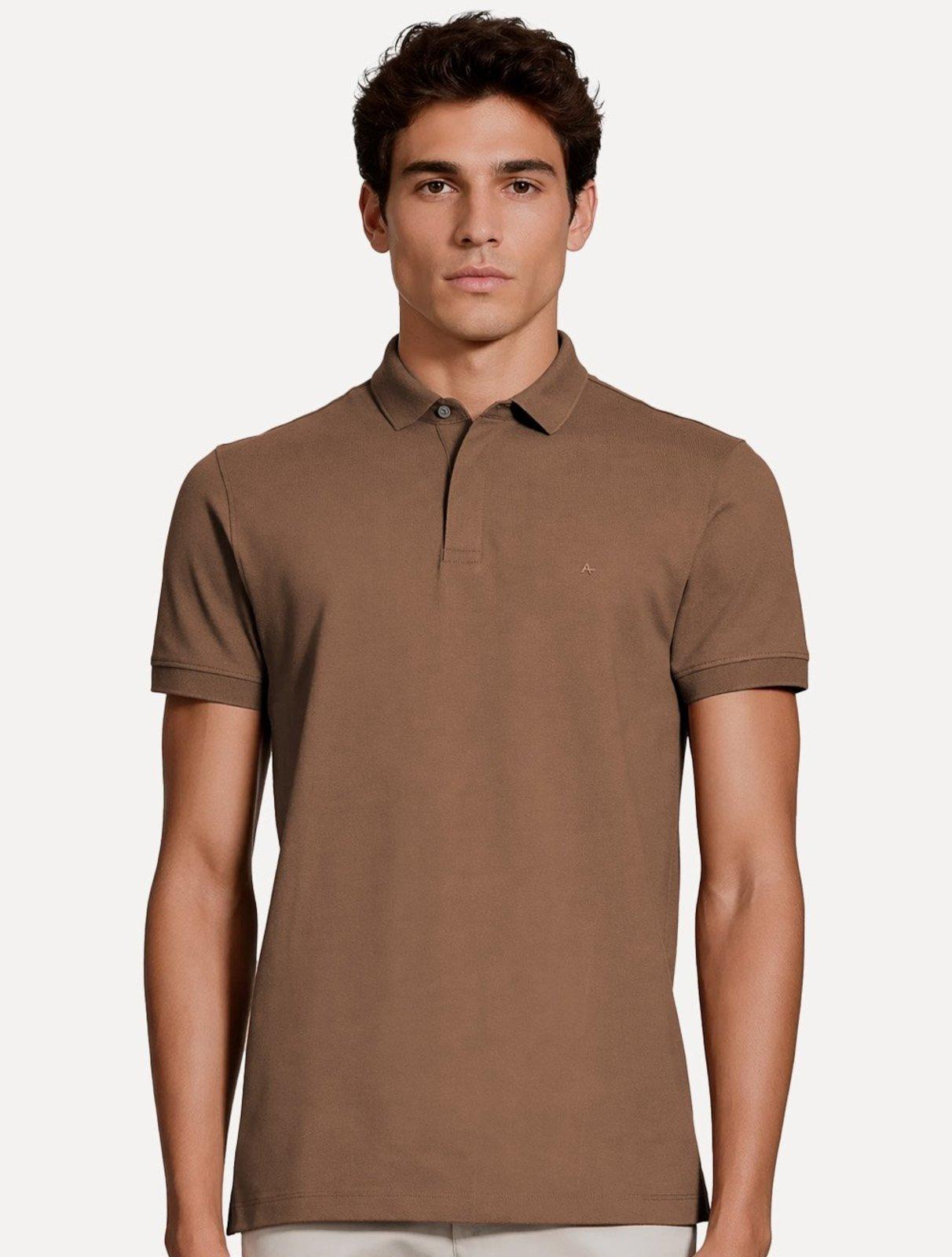 Polo Aramis Masculina Piquet Colorfix Havana Marrom