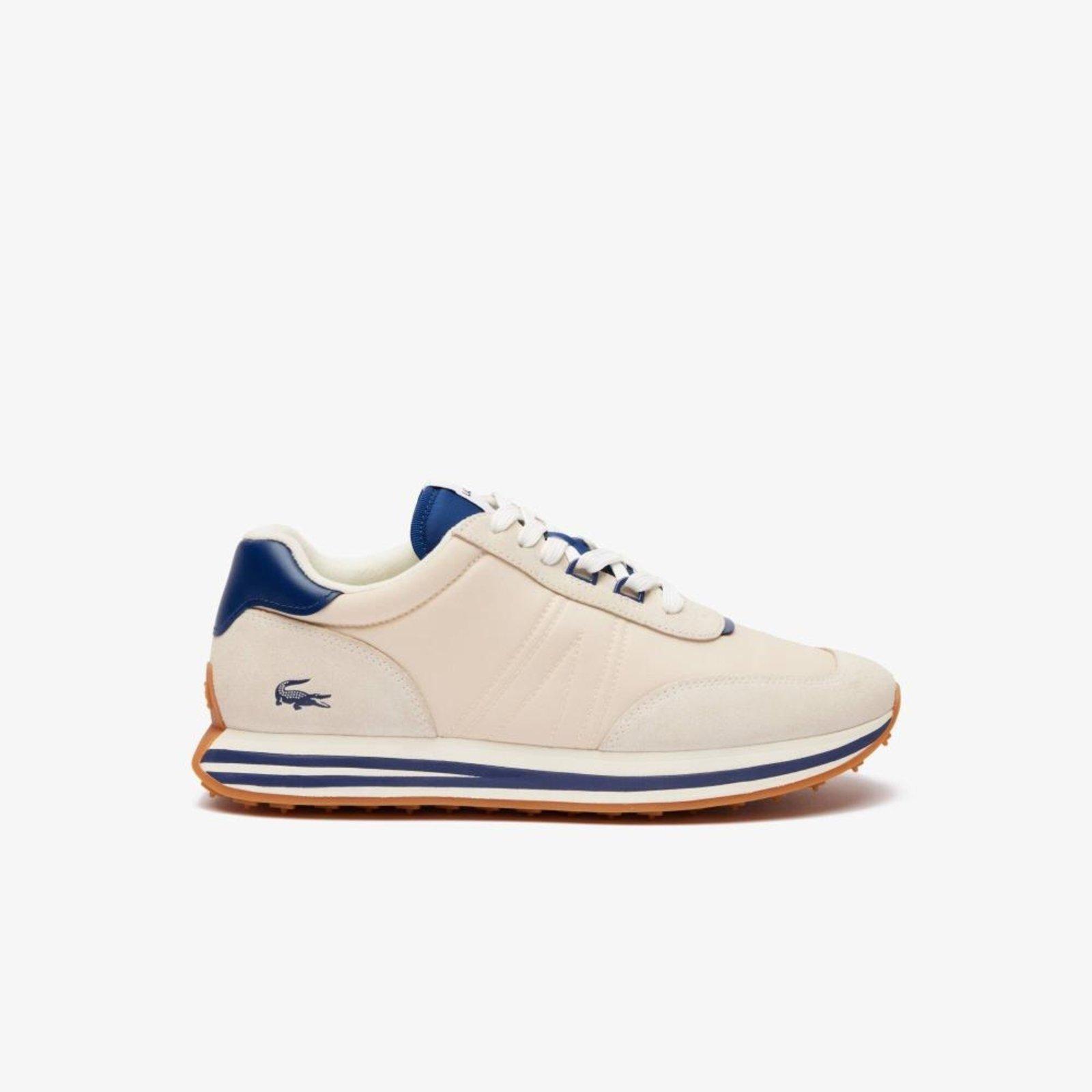 Tênis Lacoste Lacoste masculinas de couro e tecido L-Spin Bege