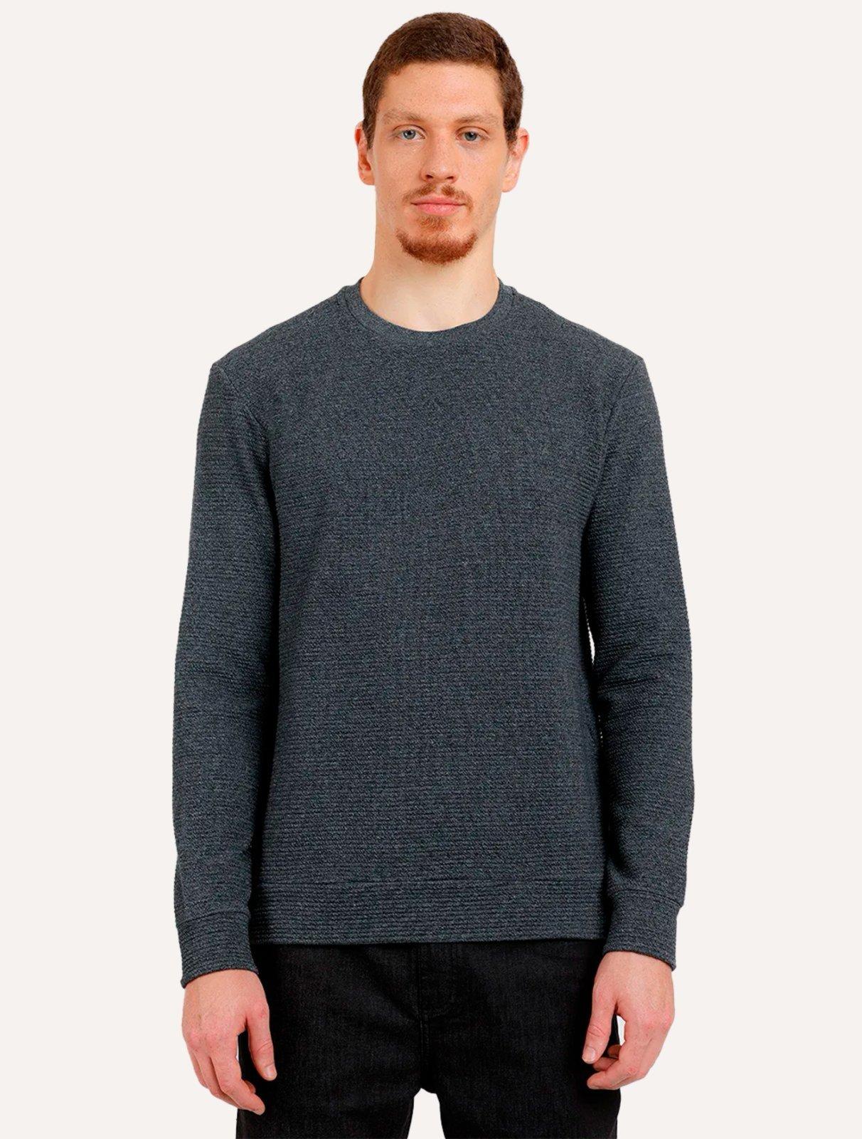 Moletom Aramis Masculino Crewneck Mouline Chumbo Mescla