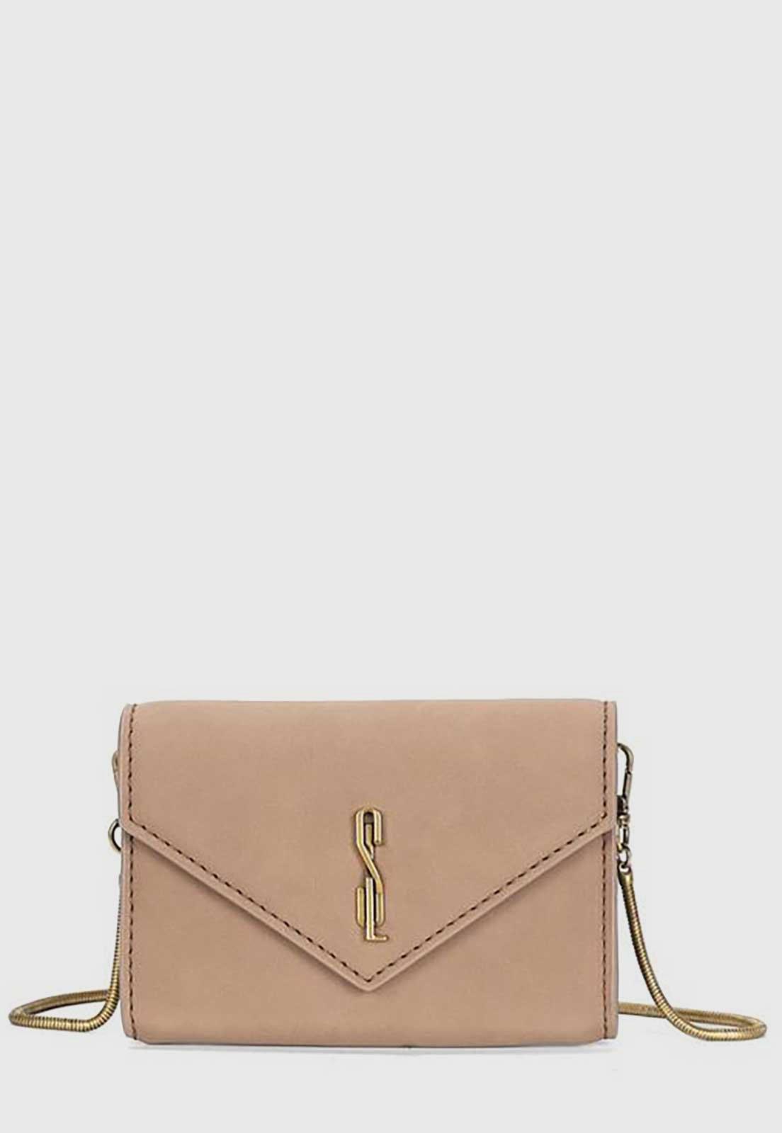 Bolsa Carteira Feminina Santa Lolla Alça Trançada Bege