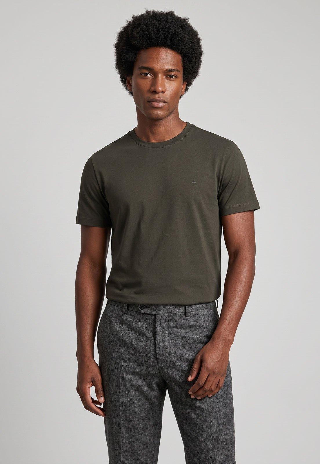 Camiseta Masculina Aramis Gola Redonda Algodão Verde