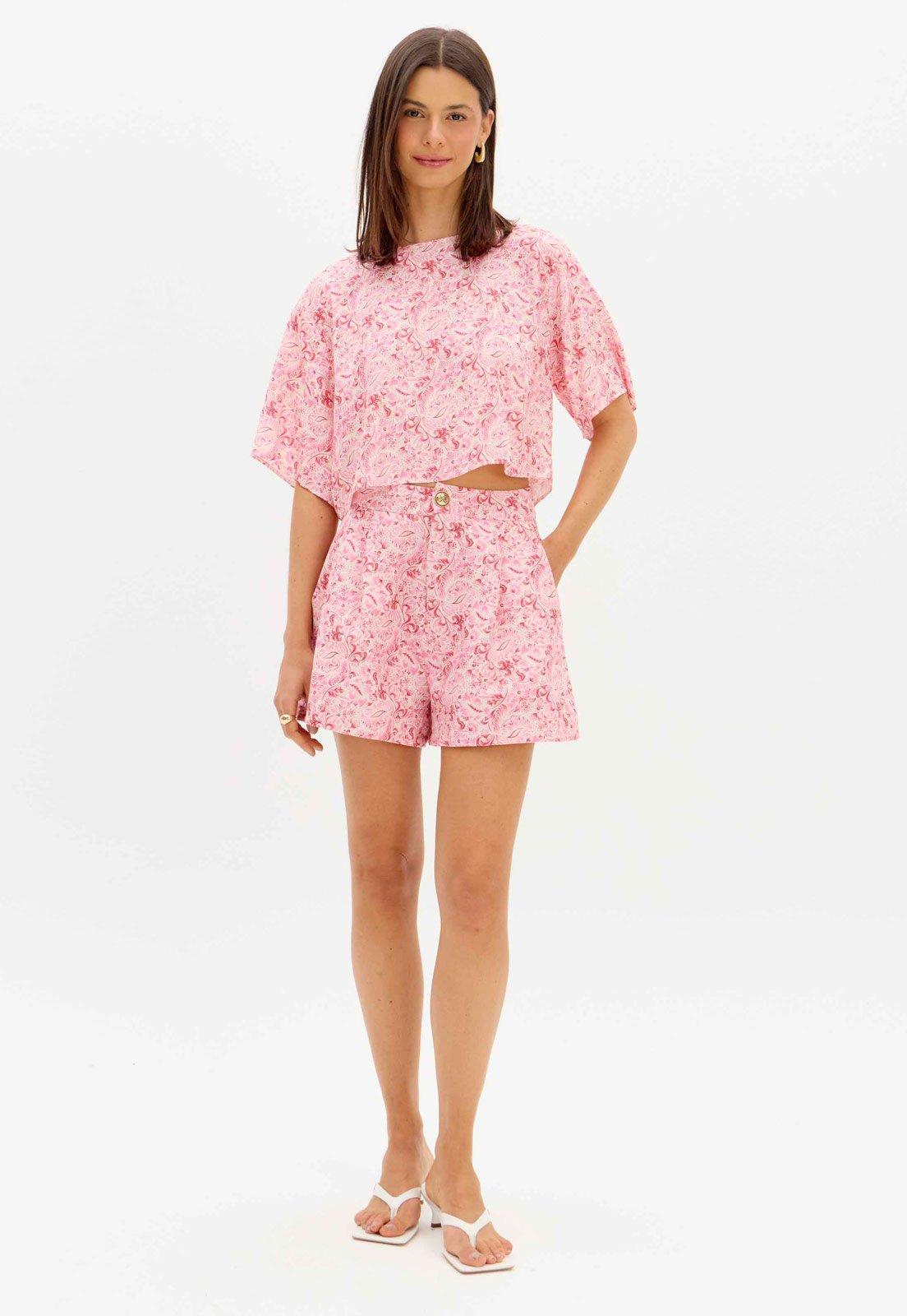 Shorts Feminino Lança Perfume Algodão Rosa