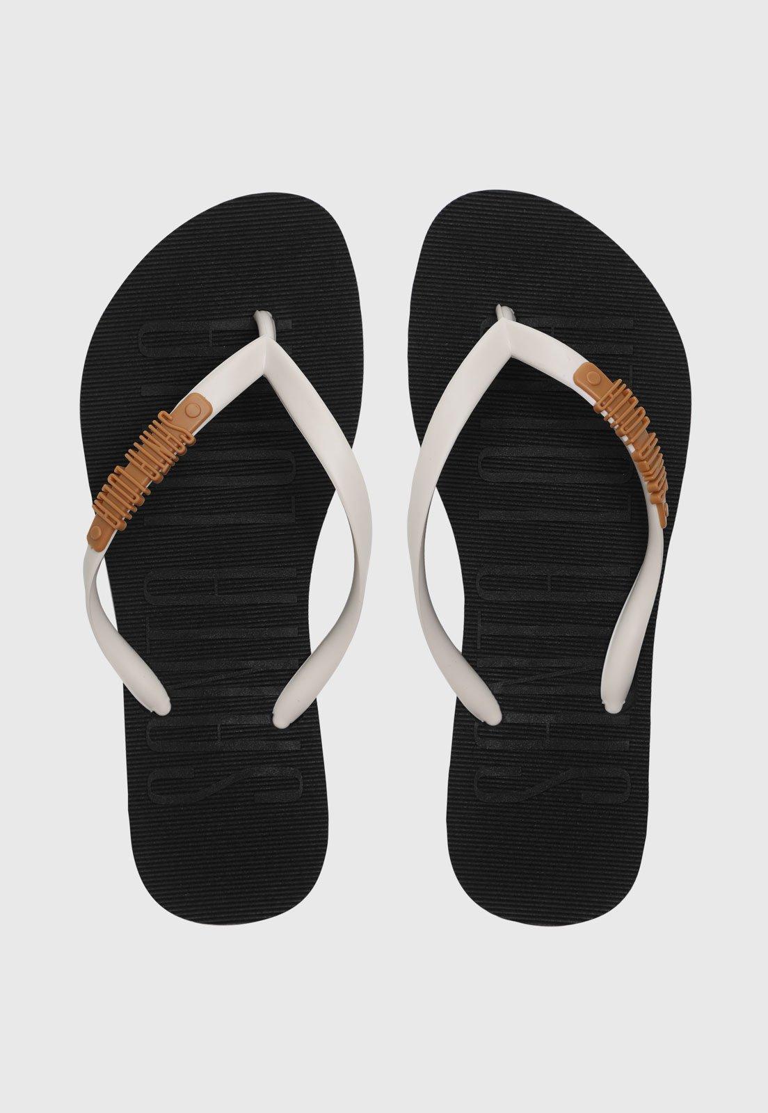Chinelo Dedo Feminino Santa Lolla Tiras Finas Preto e Branco