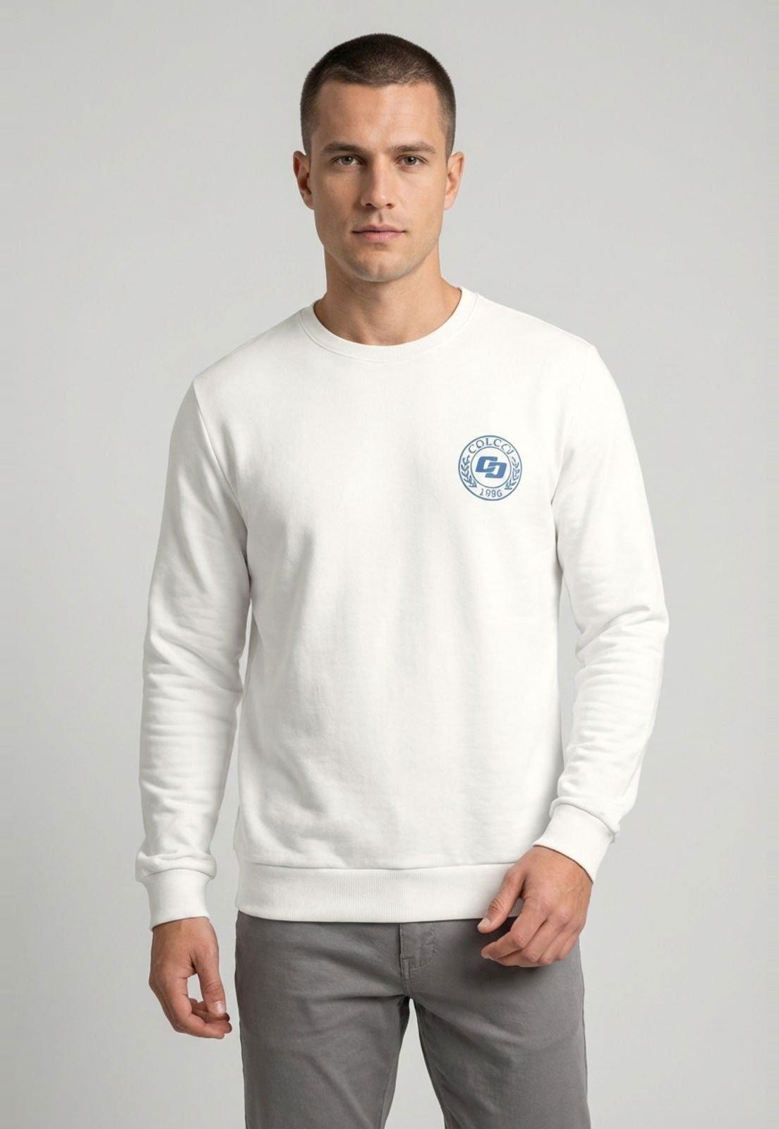 Blusa de Moletom Masculina Colcci Logo Off White