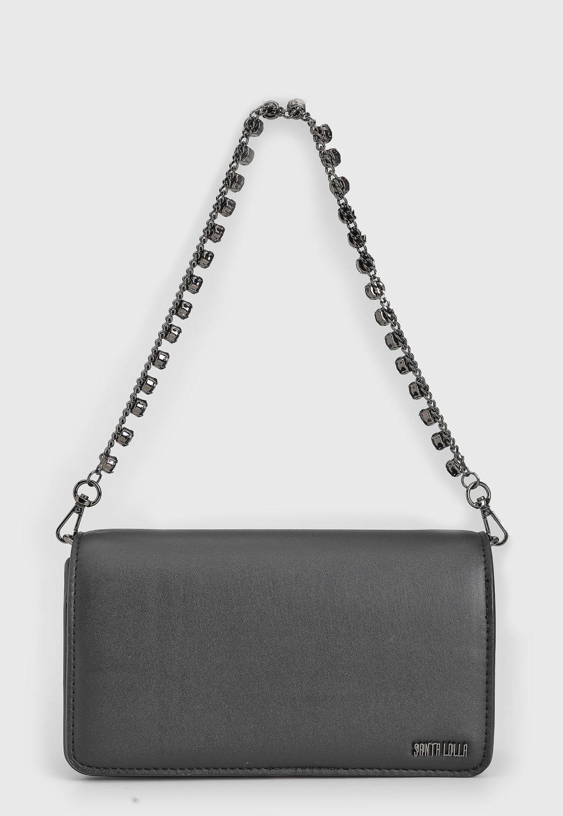Bolsa Tiracolo Santa Lolla Alça Corrente Preta