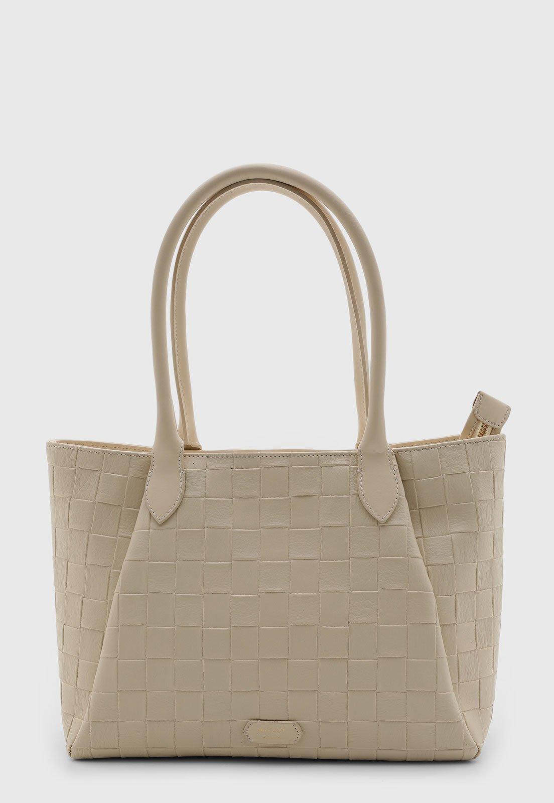 Bolsa Feminina Arezzo Estruturada Texturizada Bege