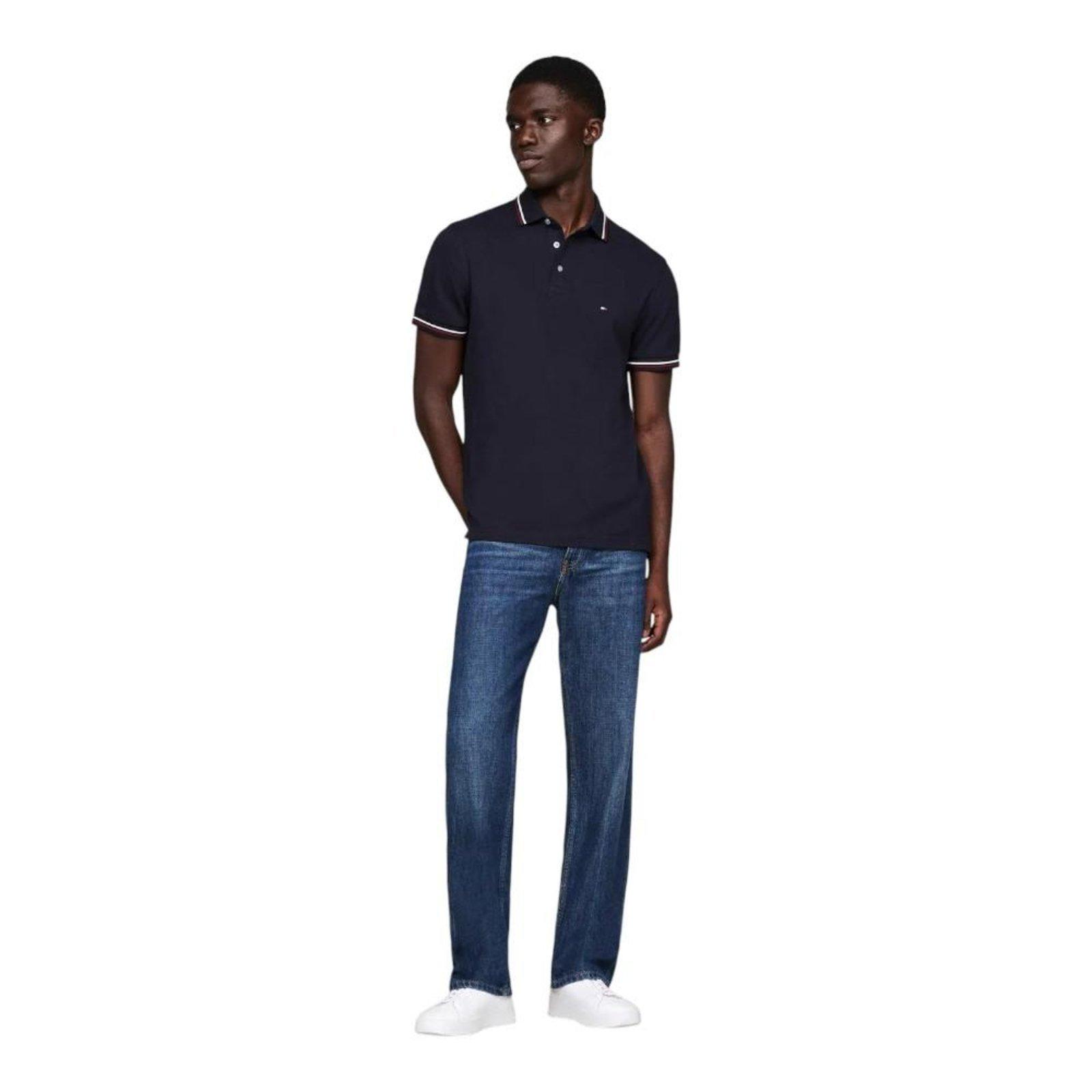 Camisa Polo Tommy Hilfiger Tipped Slim Fit Masculino Marinho