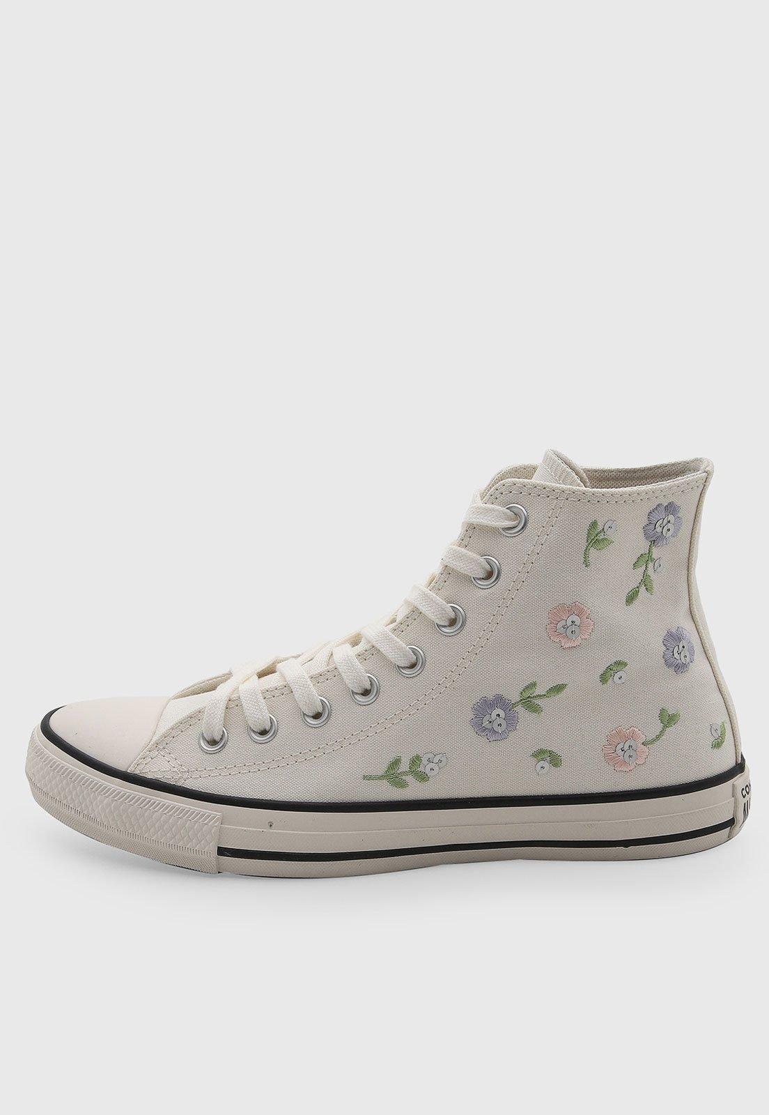 Tênis Feminino Converse Chuck Taylor All Star Bordado Branco