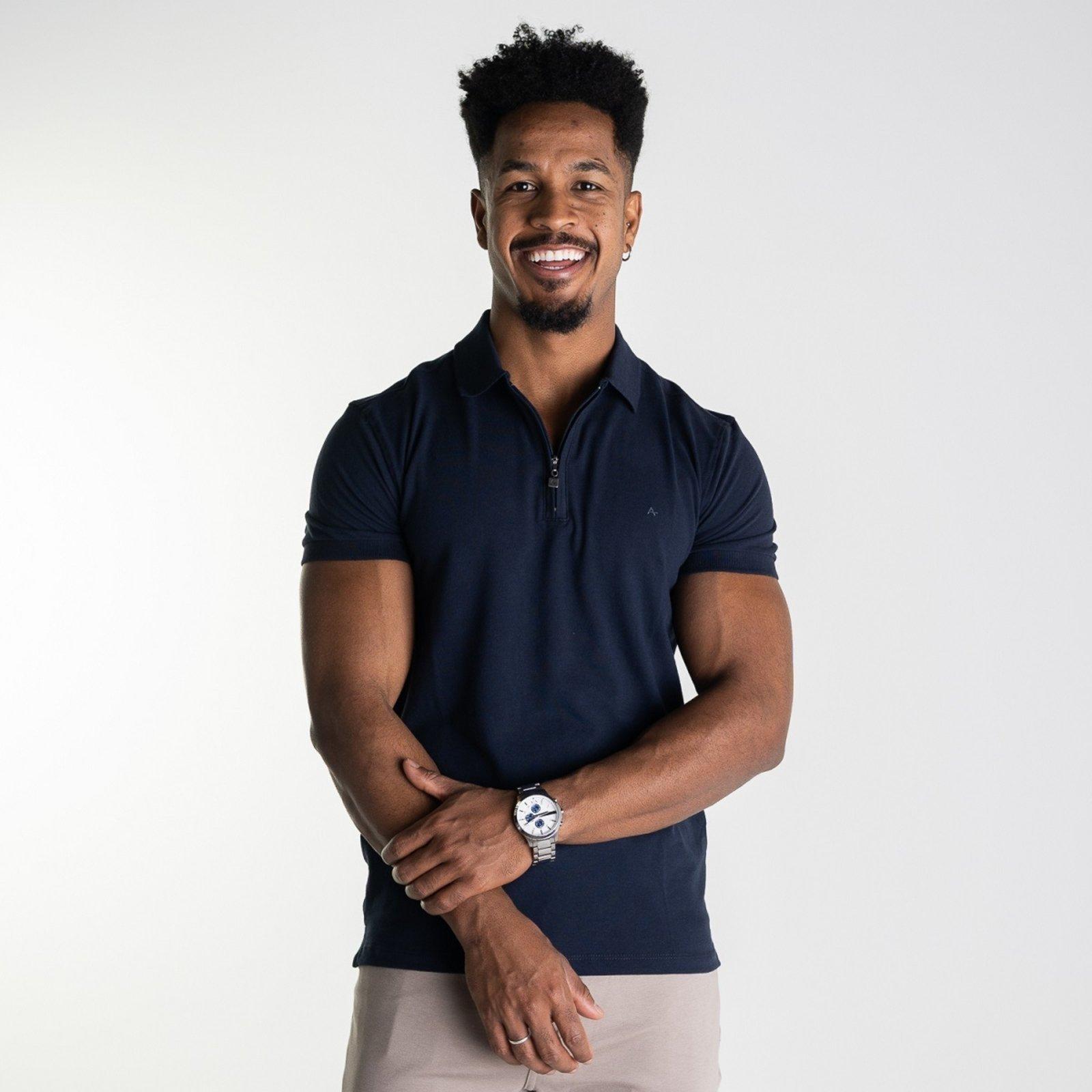 Camisa Polo Aramis Zíper Azul Marinho