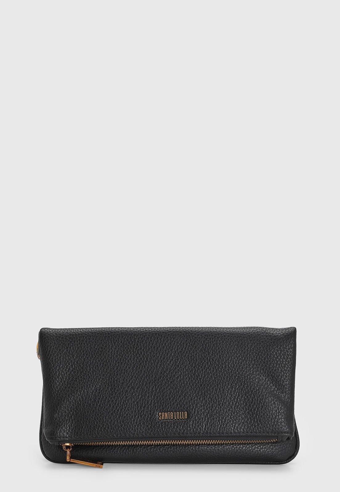 Bolsa Clutch Feminina Santa Lolla Texturizada Preta