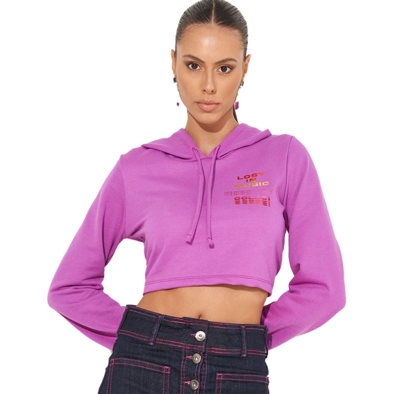 Moletom Colcci Comfort Com Capuz IN23 Lilás Feminino