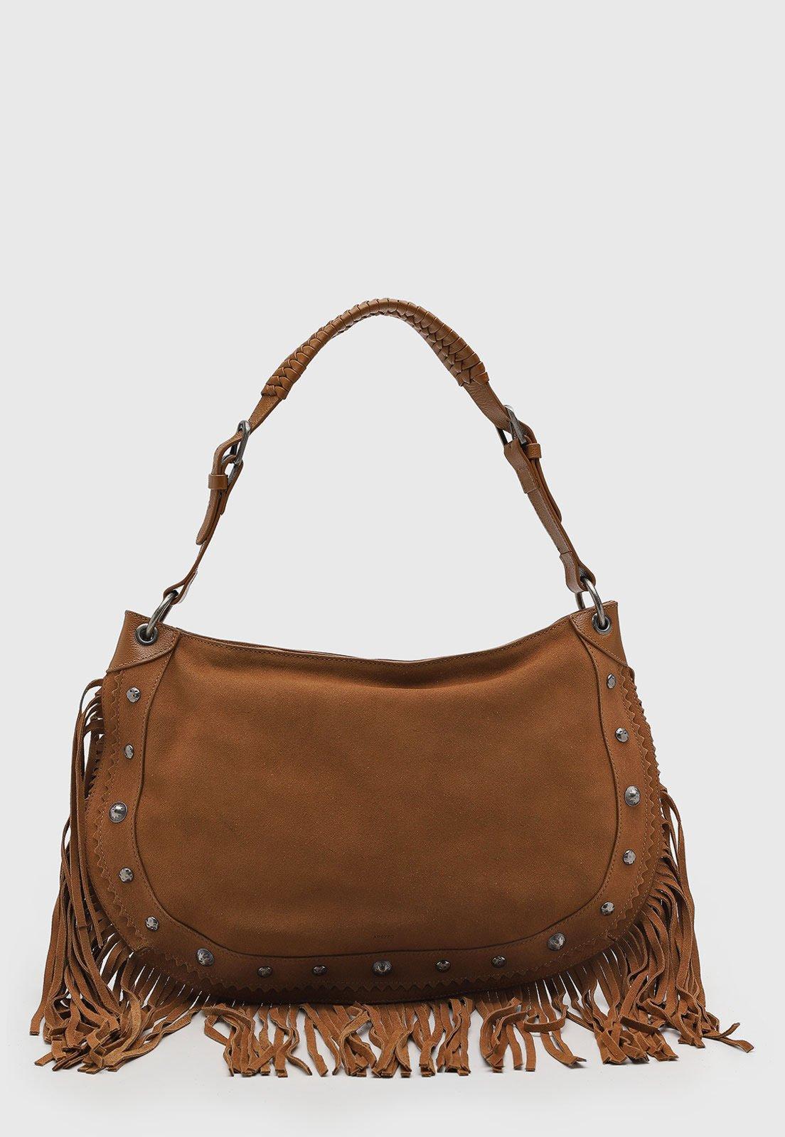 Bolsa Feminina Arezzo Franjas Marrom
