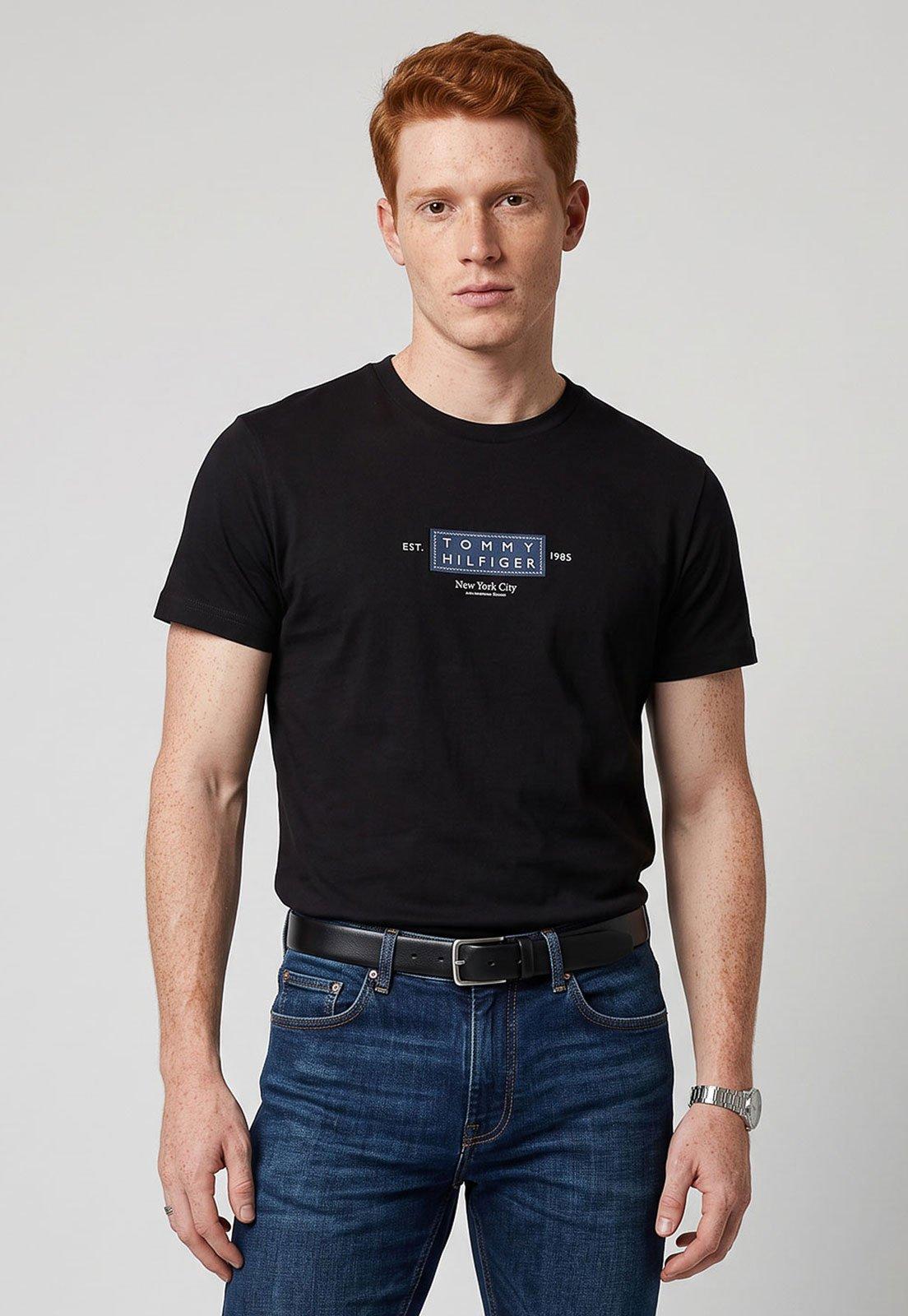 Camiseta Masculina Tommy Hilfiger Gola Redonda Preta