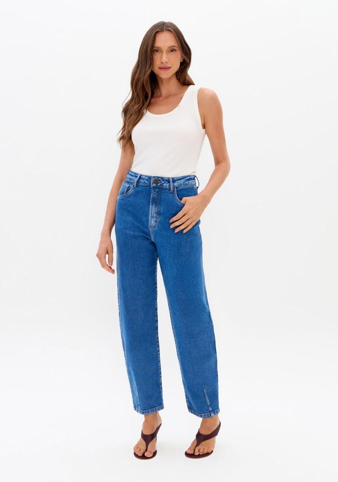 Calça Jeans Baggy Cintura Alta Lança Perfume