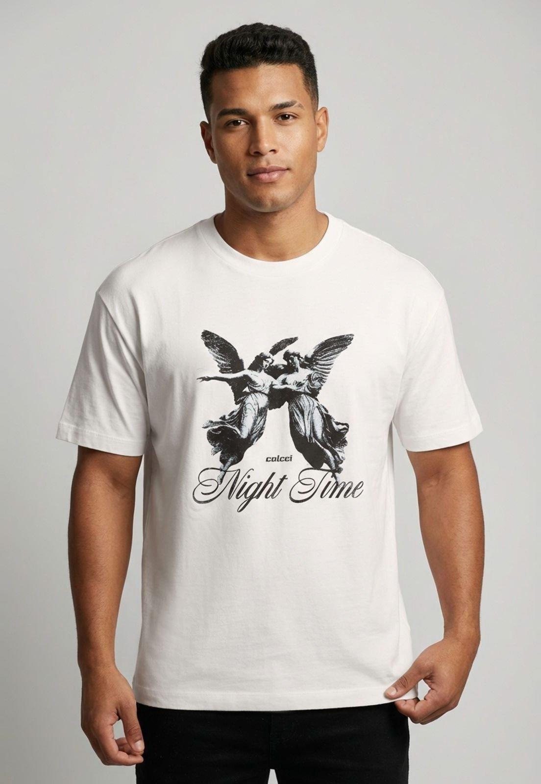 Camiseta Masculina Colcci Estampa Night Time Branca