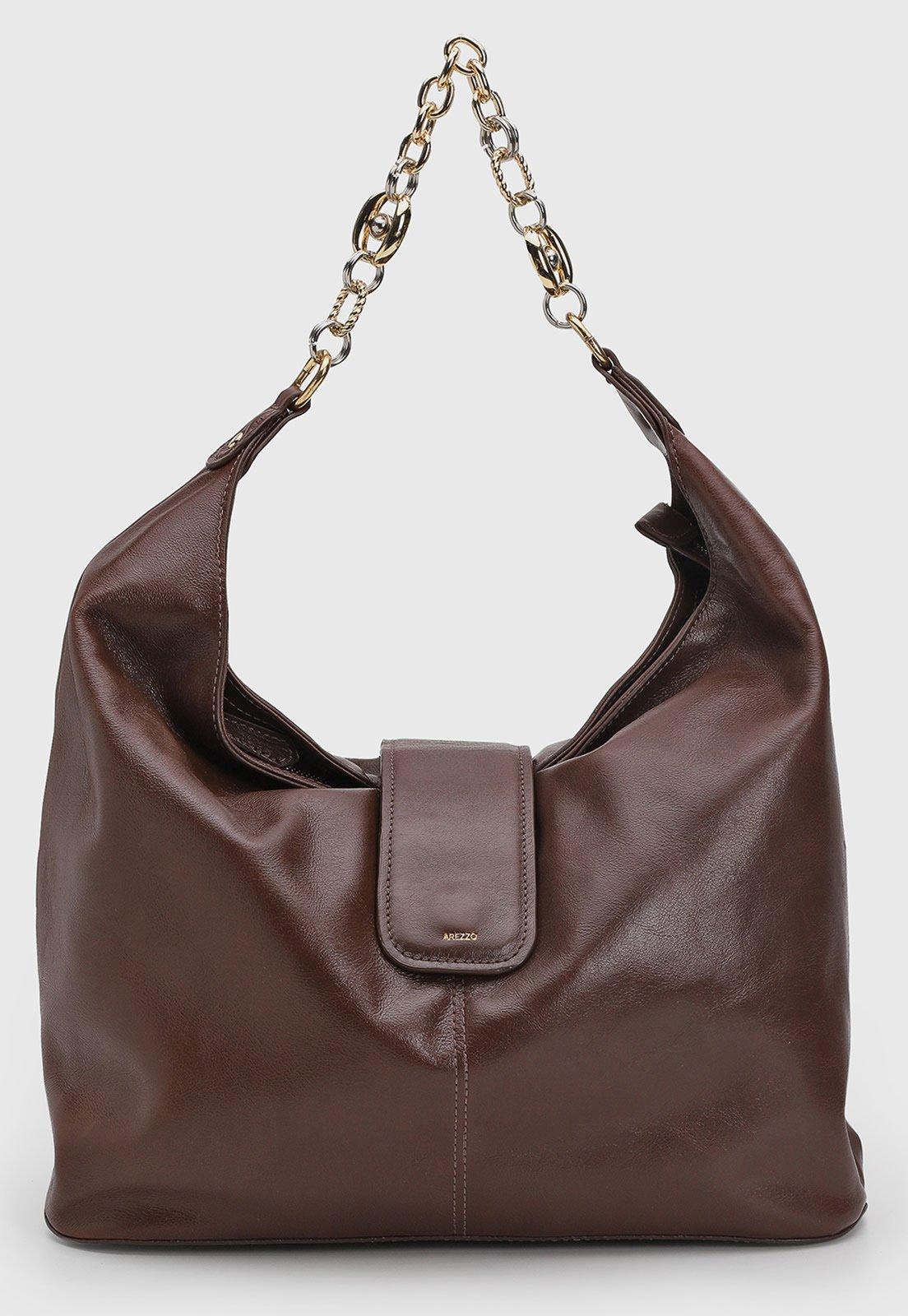 Bolsa Feminina Arezzo Estruturada Couro Marrom
