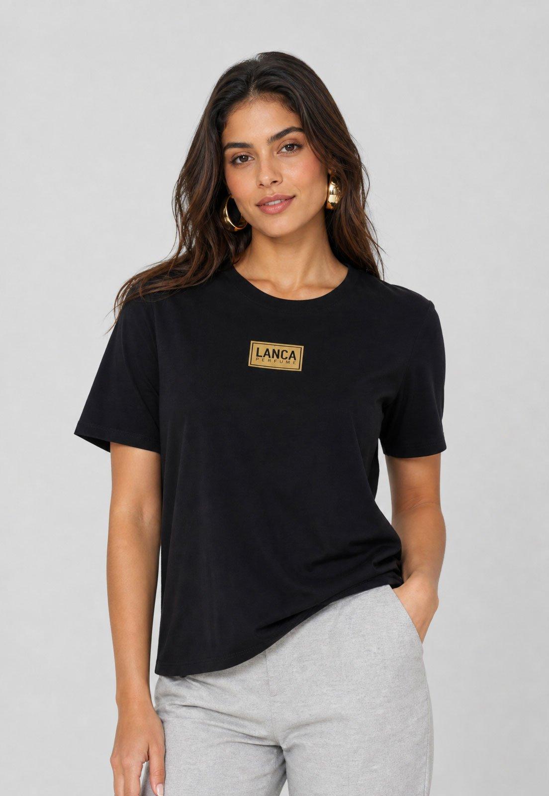 Camiseta Feminina Lança Perfume Logo Preta