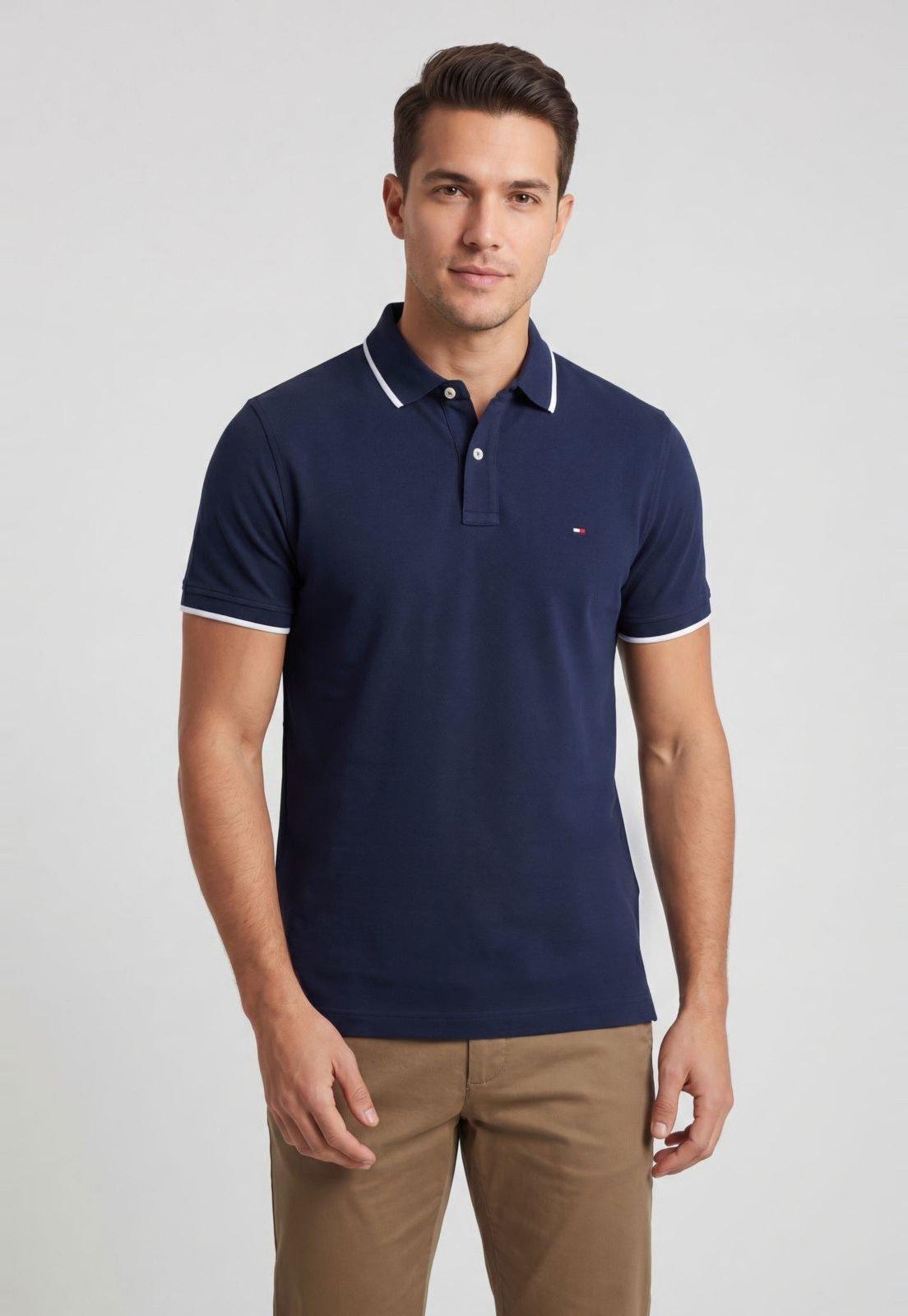 Polo Masculina Tommy Hilfiger Azul Marinho