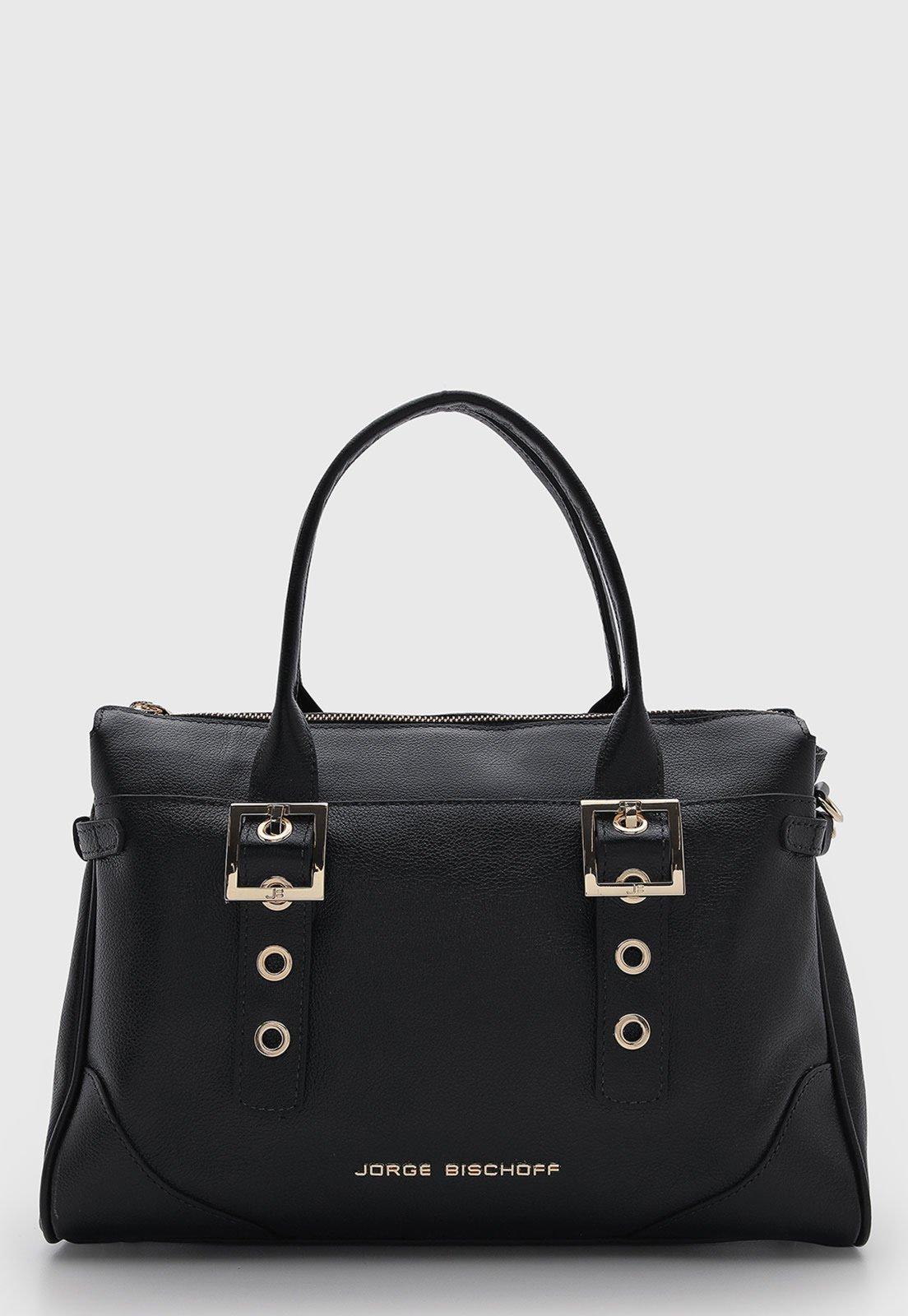 Bolsa Feminina Jorge Bischoff Couro Preta