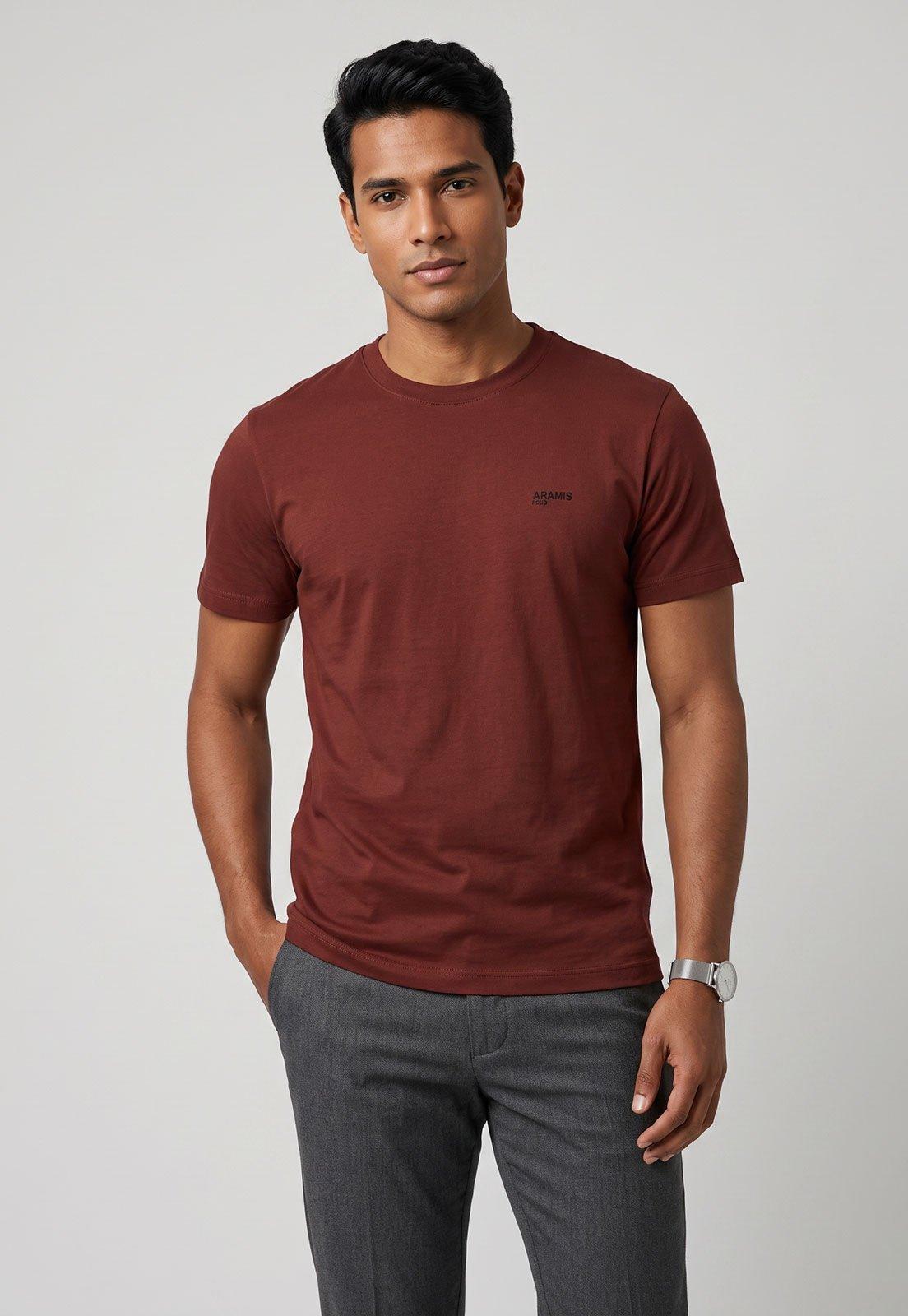 Camiseta Masculina Aramis Logo Vinho