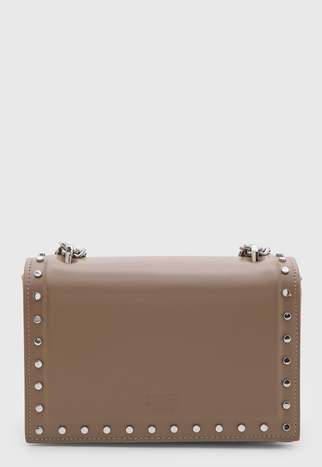 Bolsa Feminina Santa Lolla Estruturada Detalhes Metal Marrom