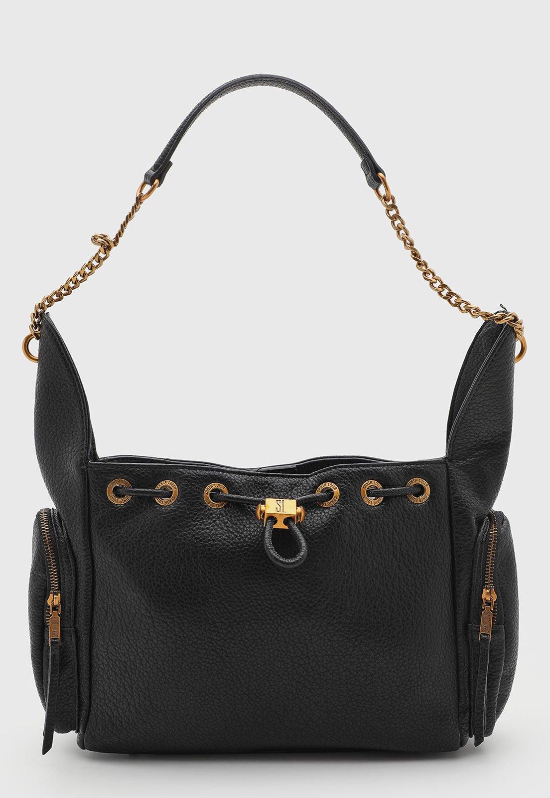 Bolsa Feminina Santa Lolla Média Texturizada Preta