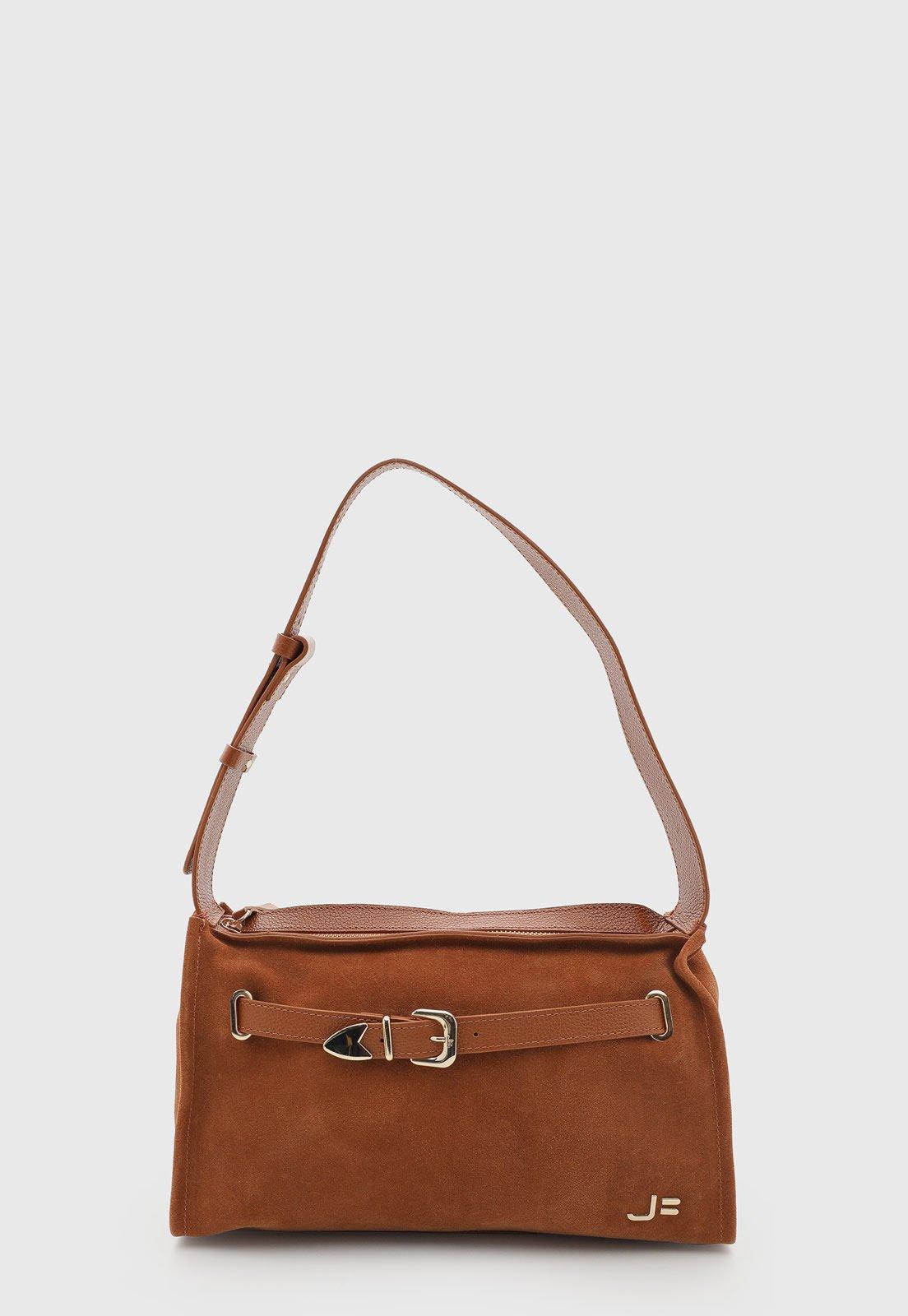 Bolsa Feminina Jorge Bischoff Couro Alça Média Marrom